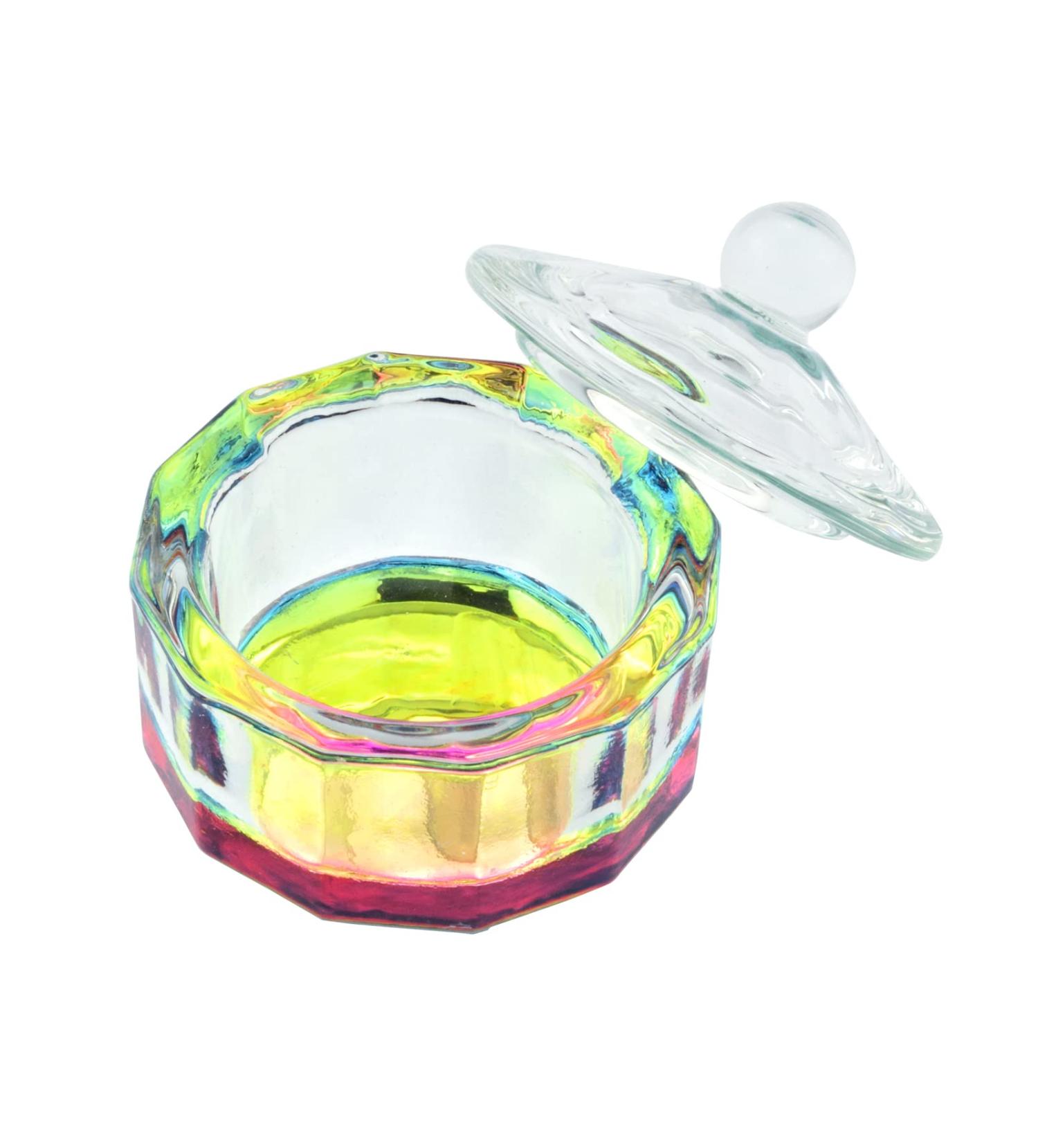 Rainbow Dodecagon Acrylic Nail Art Dappen Dish with Cap Lid - NAPB019 - Buy Online on SooperMarket.com