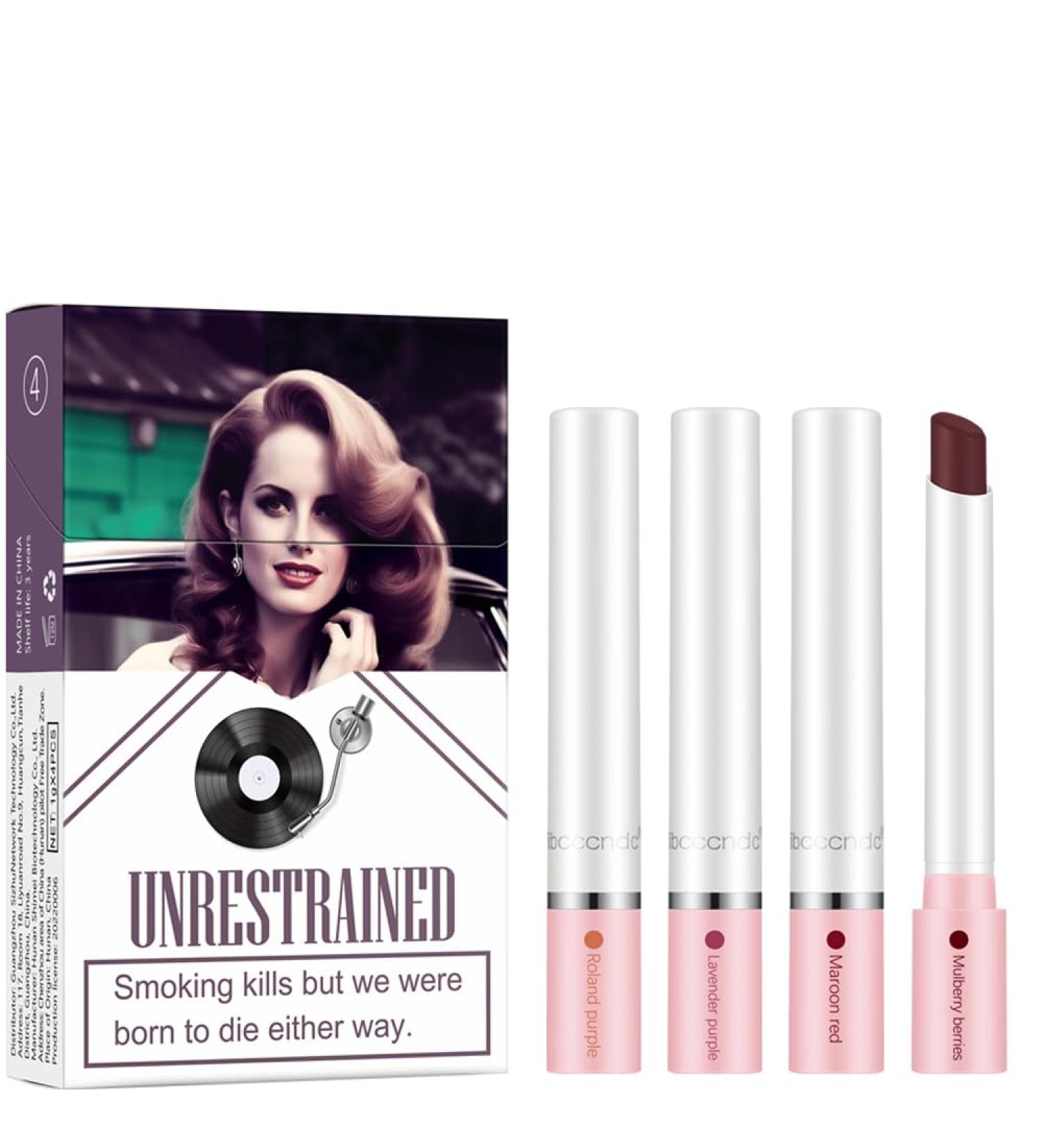 Buy Matte Non-Stick Cigarette Case Lipstick Set - Long Lasting Velvet Lip Gloss & Tint | Portable Makeup Kit for Perfect Lips - Buy Online on SooperMarket.com