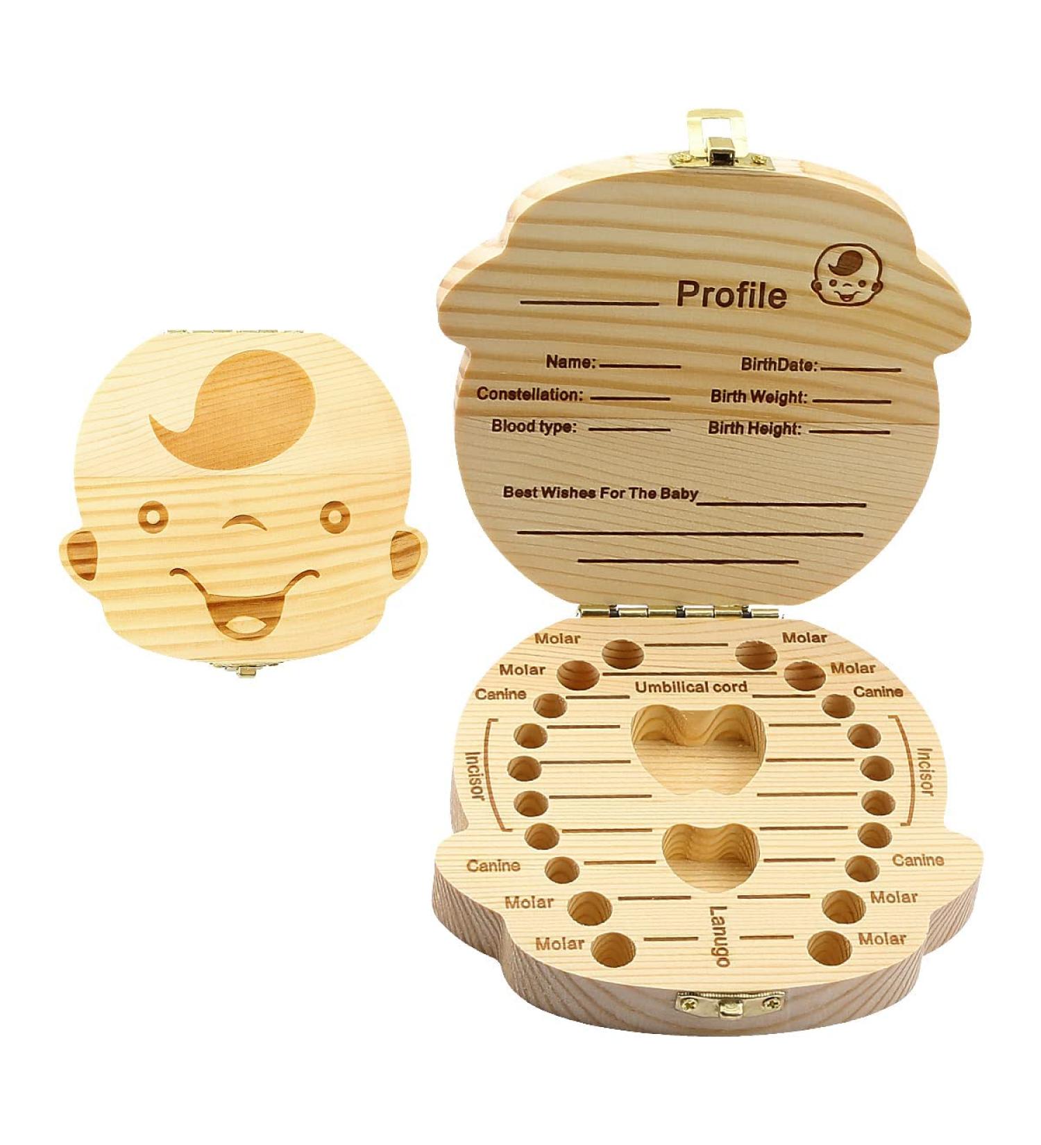 Jagowa Wooden Baby Teeth Save Box - Memory Collection Organizer for Baby Kids Teeth (Girl Boy) - Buy Online on SooperMarket.com