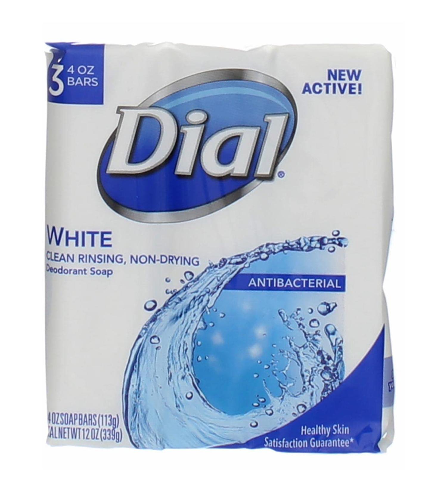 Dial Antibacterial Deodorant Soap White 4oz - Pack of 9 Bars | Antibacterial Protection | Deodorant Bar Soap - Buy Online on SooperMarket.com