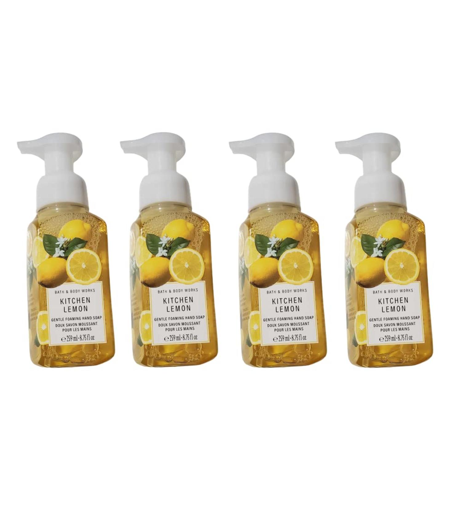 Bath and Body Works KITCHEN LEMON Value Pack - Lot of 4 Gentle Foaming Hand Soap Full Size