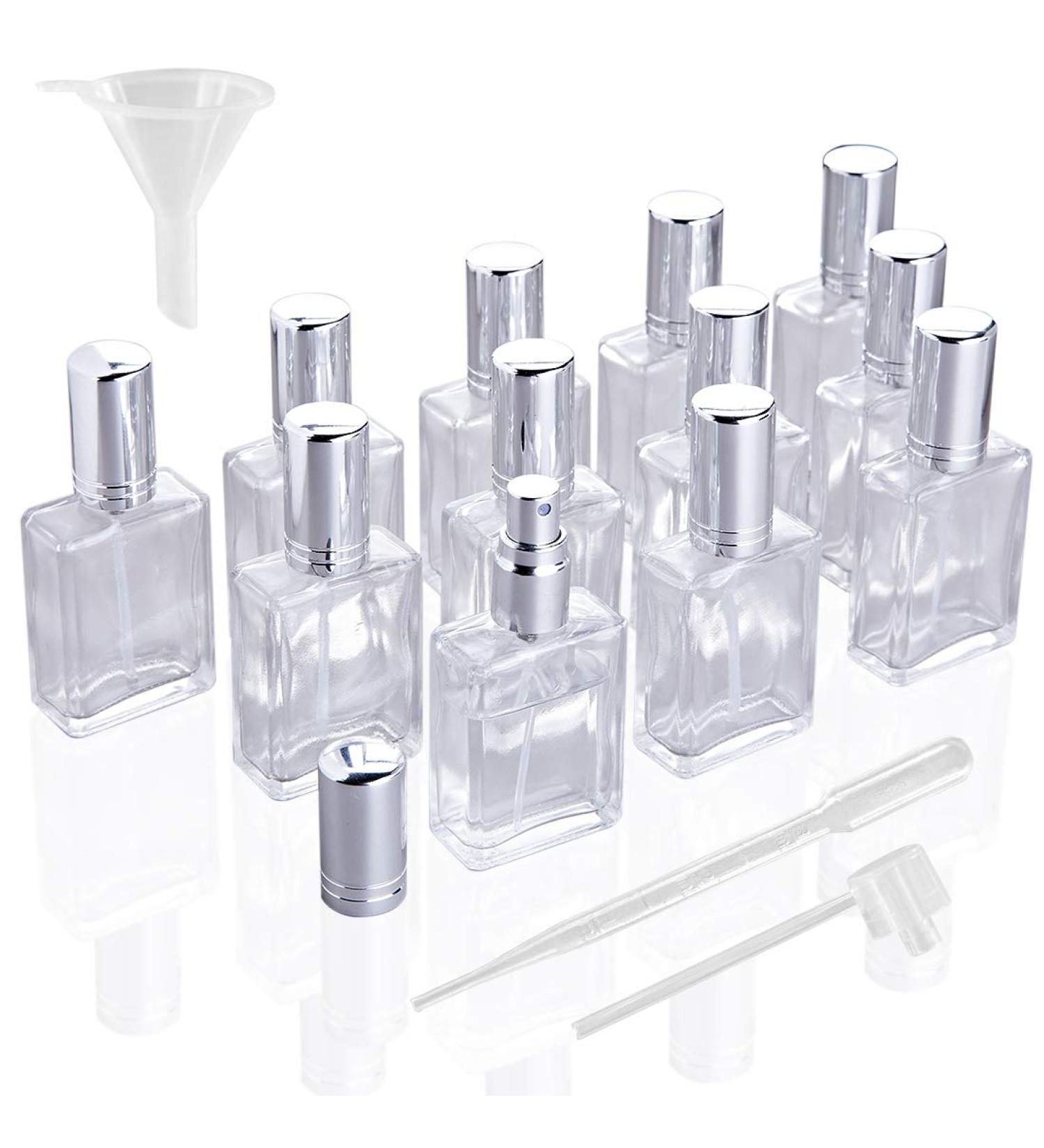Yu Feng Refillable Glass Caterpillar Spray Bottles - 12 Pack with Funnel & Pipette Dispenser for Perfume Fragrance Lotion & Essential Oils | International Shipping - Buy Online on SooperMarket.com