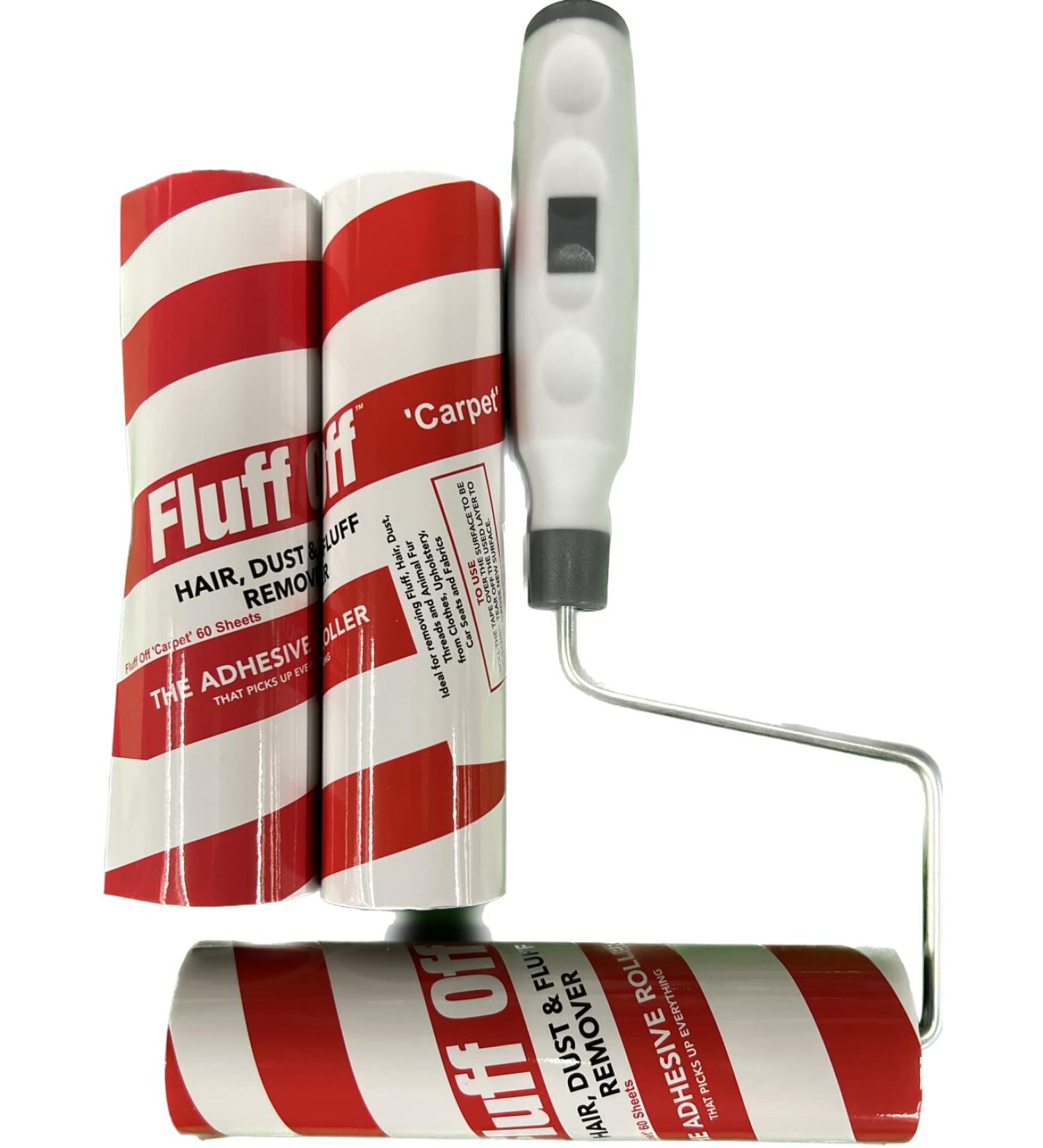 3 Giant 7 Inch Lint Roller Refills and 1 Handle 60 Spiral Sheets per Roll