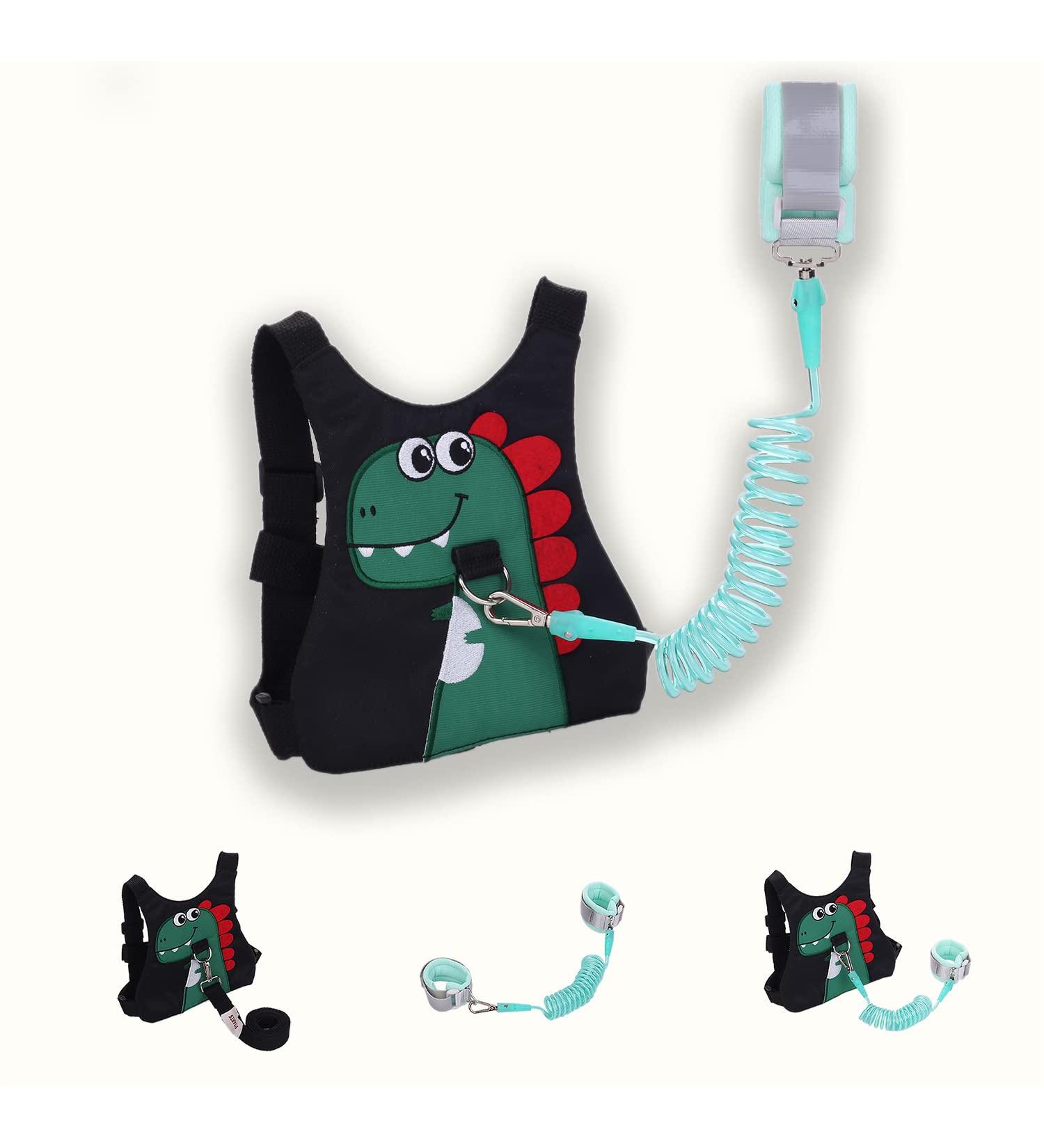 Black Dinosaur Toddler Leash and Baby Anti Lost Wrist Link for Kids Safety Walking Harness - Travel Essential for Girls/Boys - Buy Online on SooperMarket.com