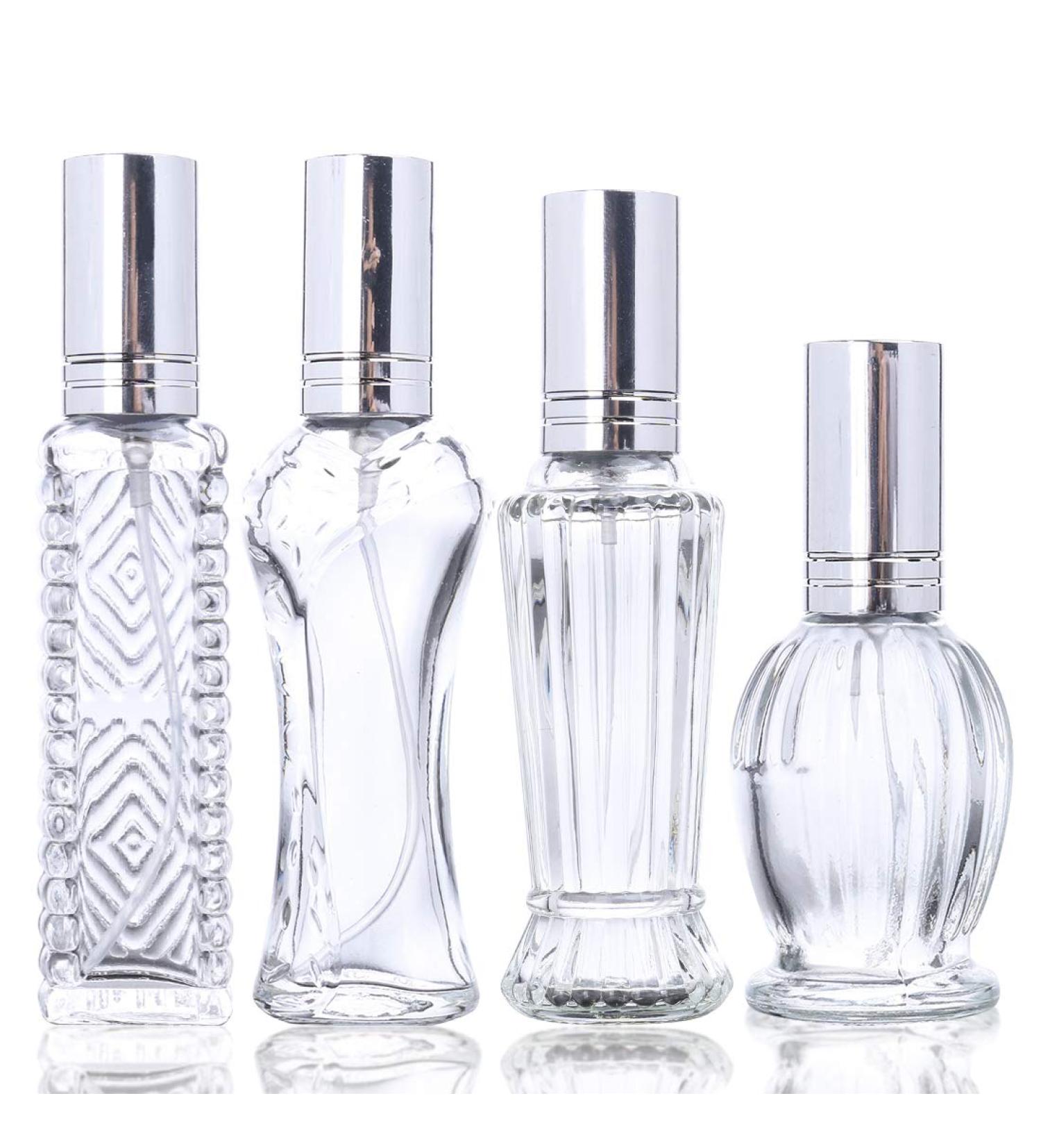 H&D Vintage Refillable Perfume Bottles - 4pcs Glass Spray Bottles | Perfect Wedding Gifts for Her - Buy Online on SooperMarket.com