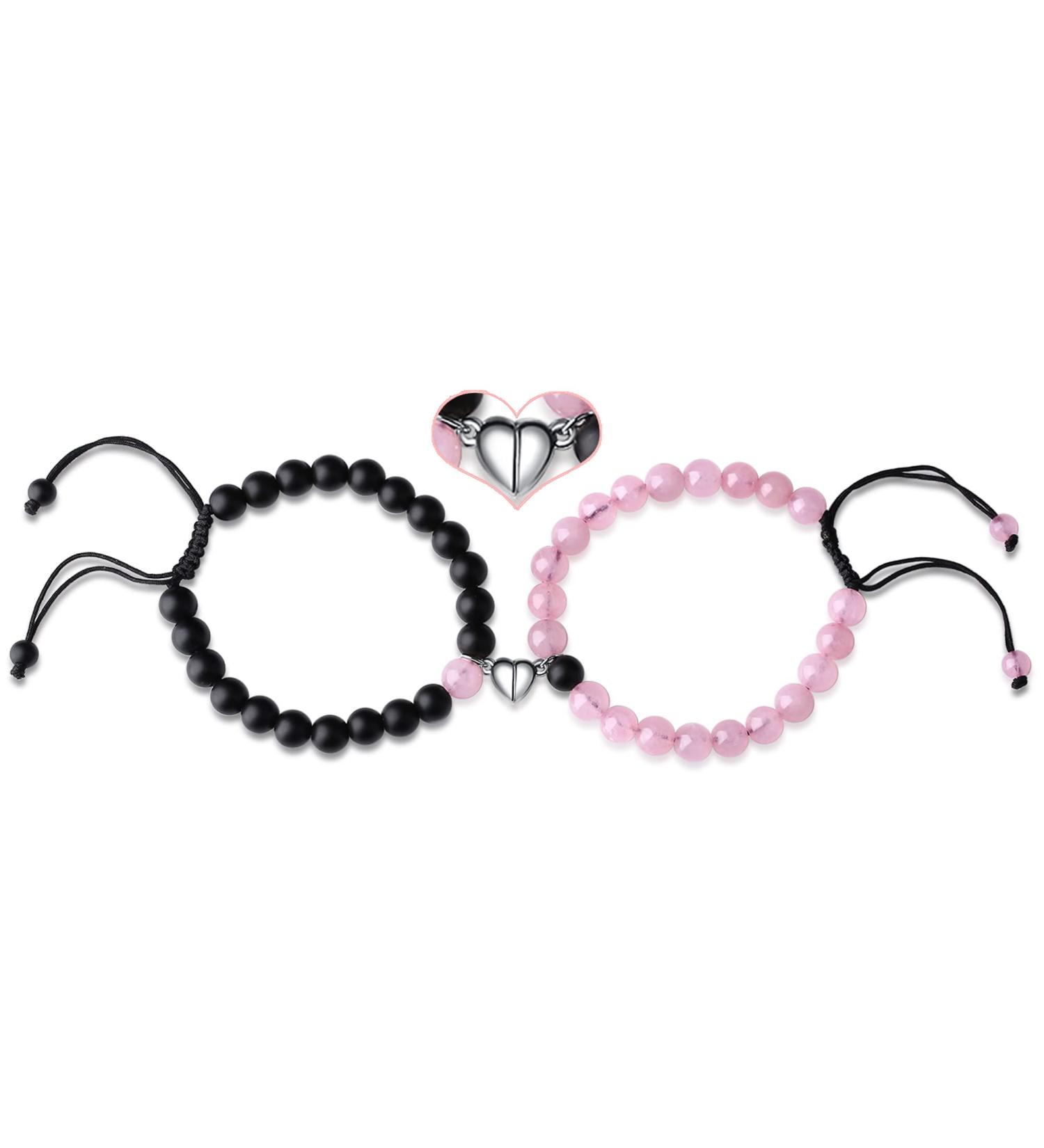 XIANNVXI Couples Bracelets Set - His and Her Magnetic Matching Couple Gifts Jewelry in BlackPink - Buy Online on SooperMarket.com