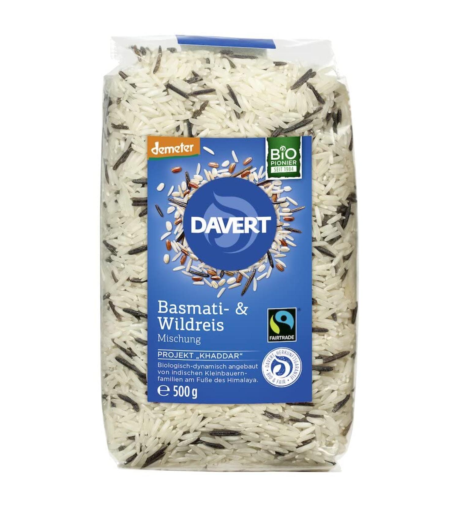 Davert Bio demeter Basmati & Wild Rice Fairtrade 500 g (6 x 500 g) 6 x 500 gr