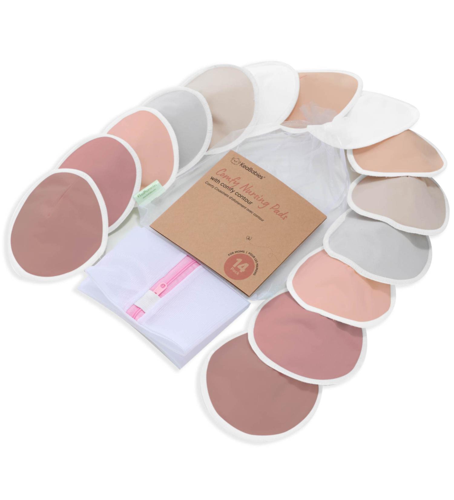 Organic Bamboo Nursing Breast Pads - 14 Washable Pads + Wash Bag - Breastfeeding Nipple Pad for Maternity - Reusable Nipplecovers for Breast Feeding (Lovelle  Large 4.8") Lovelle Large 4.8" - Buy Online on SooperMarket.com