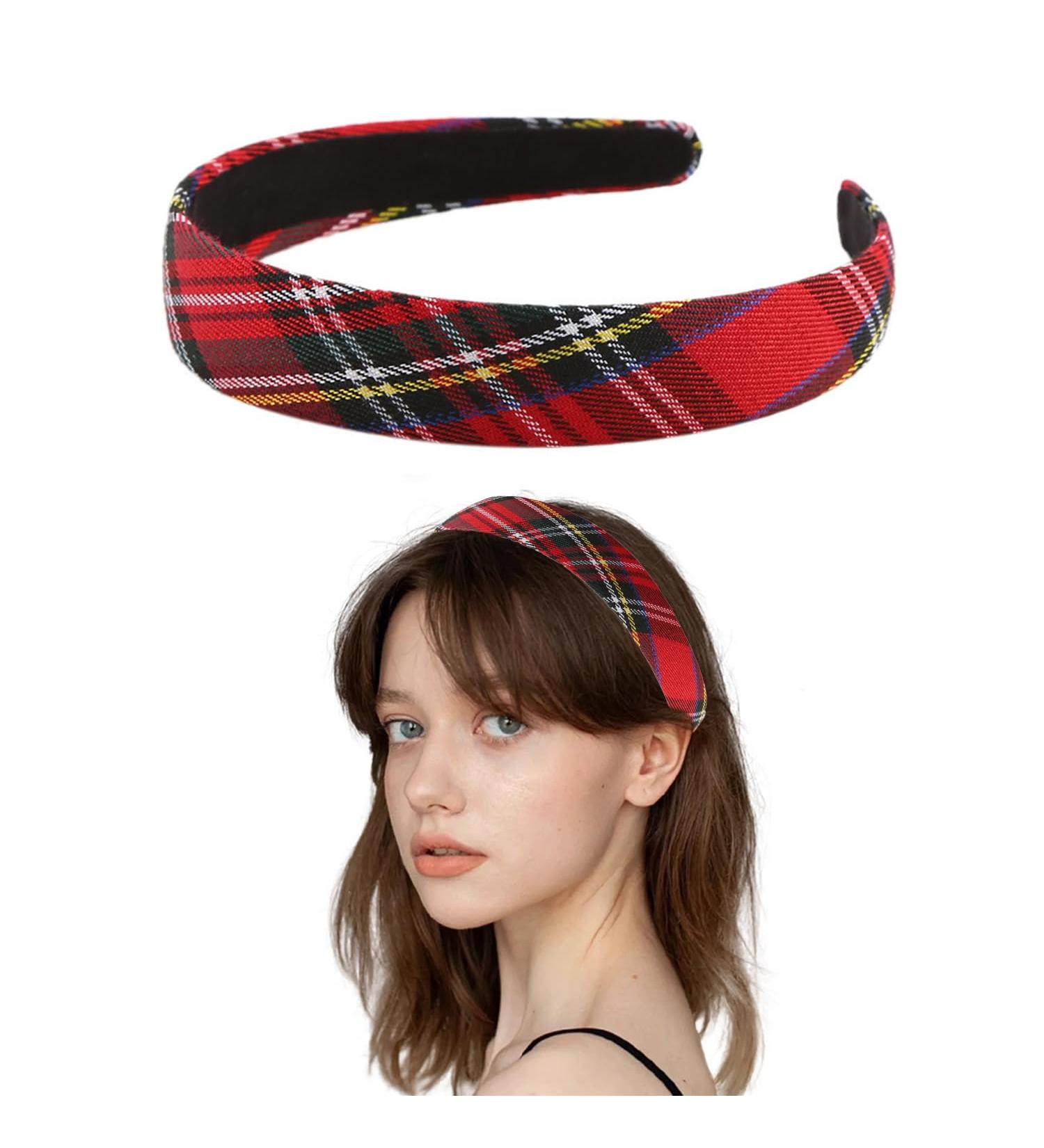 JNAWA Christmas Tartan Headband Alice Red Band Hair Accessories Vintage Headband for Girls Child Xmas Festival Holiday. - Buy Online on SooperMarket.com