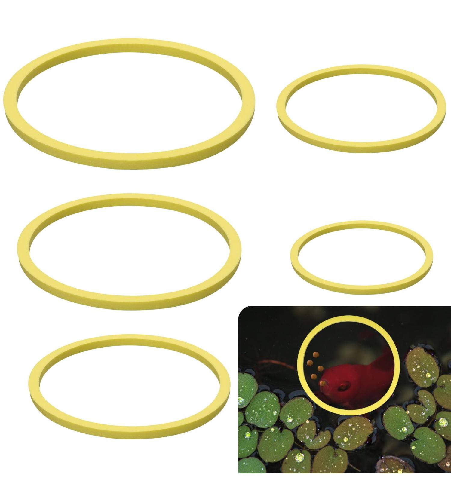 Peutier 5stk Floating Plant Rings for Aquariums - Round Planting Corrals in 5 Sizes - Yellow Fish Feeding Rings Hold Floating Plants in Place - Buy Online on SooperMarket.com