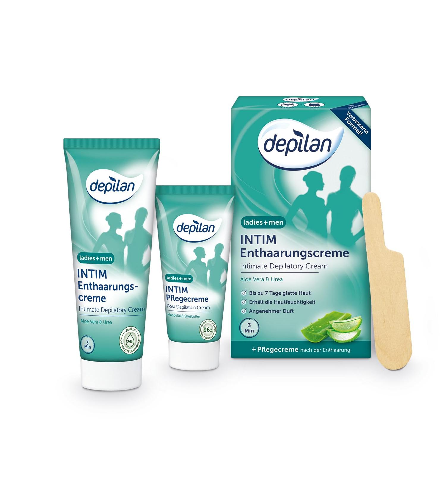 Intimate Hair Removal Cream for Men & Women - Extra Gentle Depilan 75ml + 30ml Care Cream | Smooth & Safe Hair Removal - Buy Online on SooperMarket.com