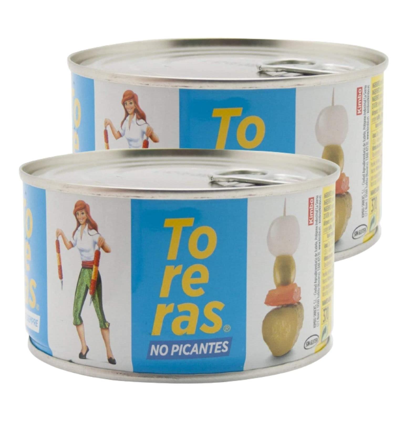 Toreras 2 Pack - Green Olives Paprika Cucumber & Onions in Vinegar | Canned Spanish Aperitif - Spice-Free Vegetables - Buy Online on SooperMarket.com