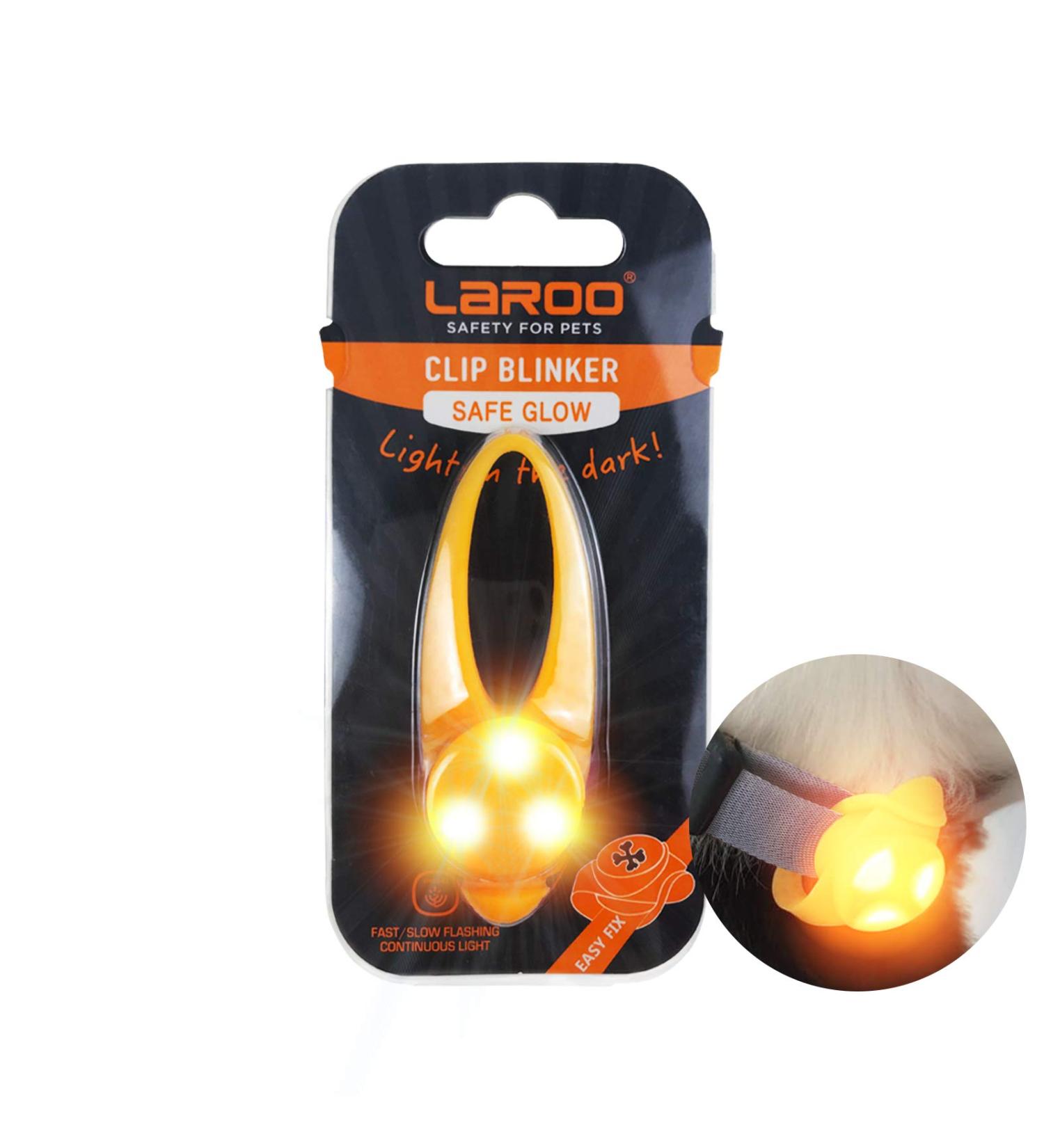 LaRoo Safety LED-Flashing Light for Dogs Cats LED-Light Pendant Keyring Clip on Dog Collar Charms Blinker Light Waterproof Safety Light for Walking the Dog and Outdoor Sports Silicon orange - Buy Online on SooperMarket.com