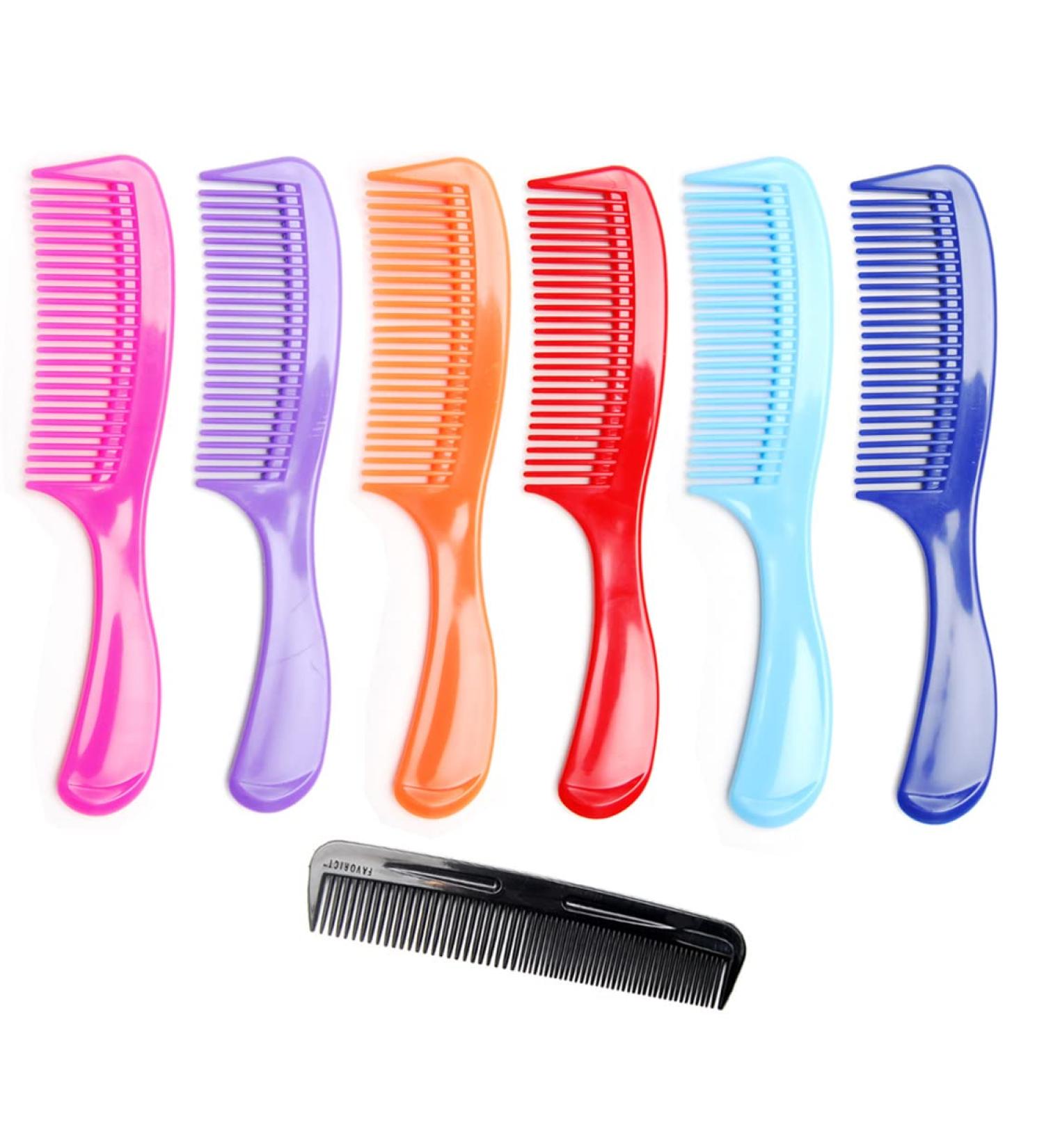 LUXXII Styling Essentials Round Handle Comb Set - 6 Pack of Colorful Combs with Bonus 5 Favorict Pocket Comb (A) - Buy Online on SooperMarket.com