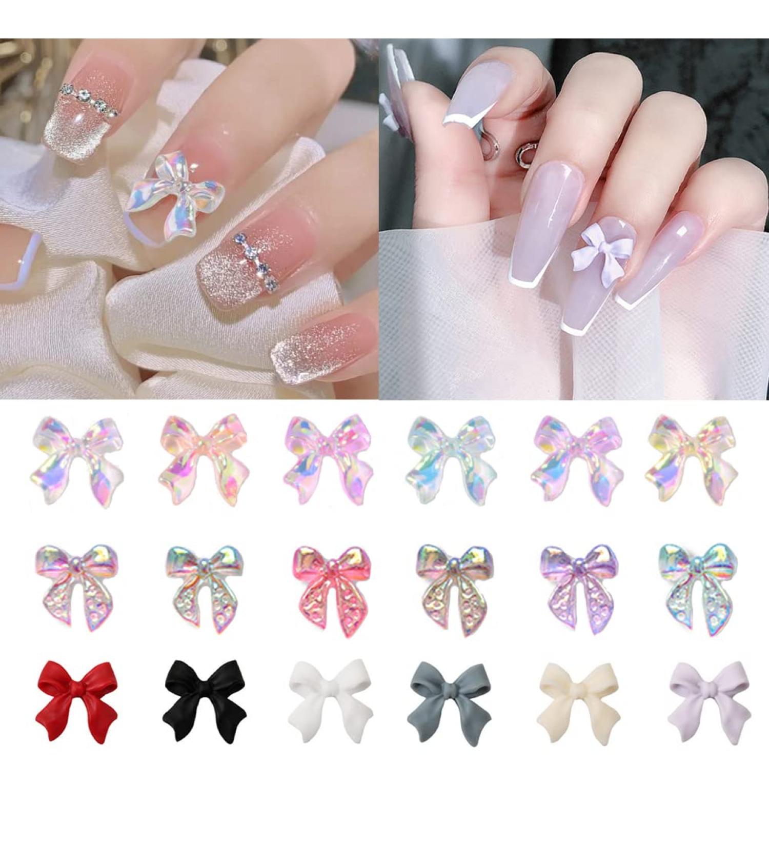 100 Pcs 3D Colorful Aurora Bow Nail Art Resin Rhinestone Charms - Nail Glitter & Accessories - Buy Online on SooperMarket.com