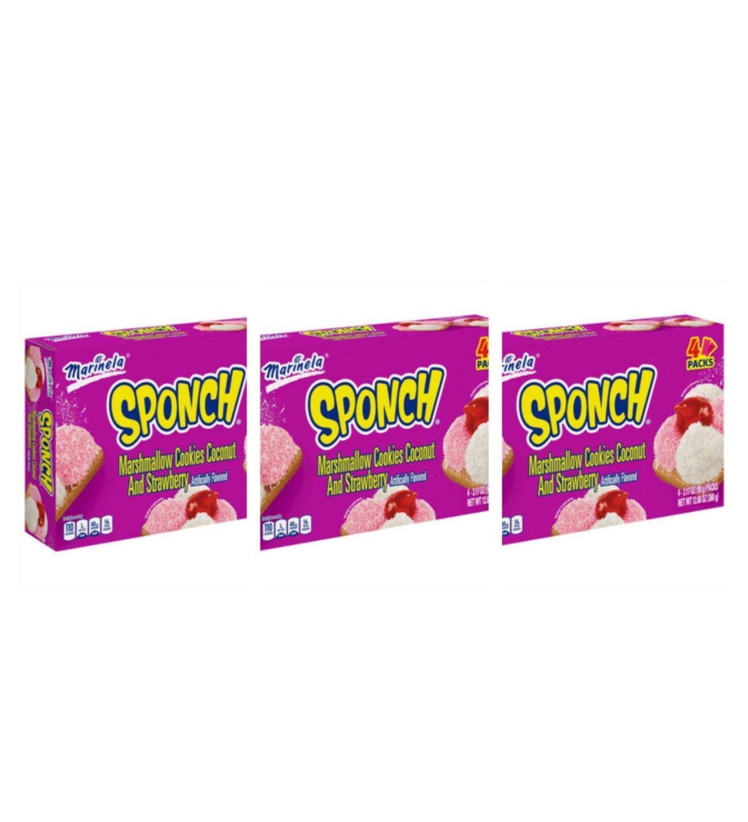 Marinela Sponch Marshmallow Cookies | 3 Pack | 12 Count - 8 Count (Pack of 3) - Buy Online on SooperMarket.com