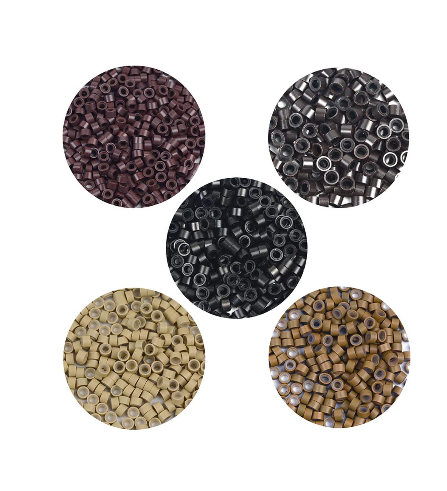 500 Pcs Black Silicone Lined Micro Rings Links Beads 5mm for Hair Extensions Tool - Buy Online on SooperMarket.com