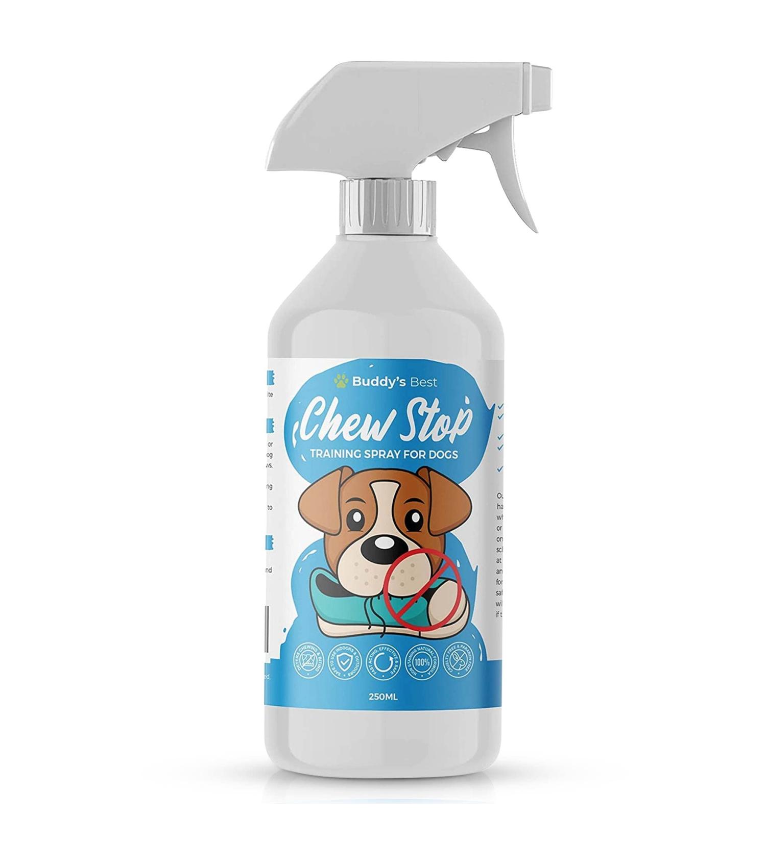 Buddy's Best Anti Chew Spray for Puppies & Dogs | Stop Chewing Training Spray | Deters Chewing & Biting | Fast-Acting & Safe Remedy | 250ml - Buy Online on SooperMarket.com