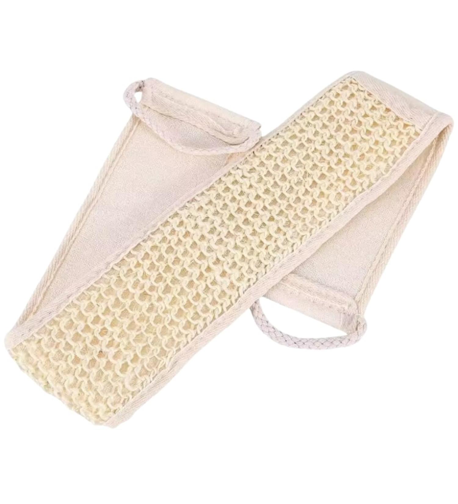 Natural Loofah Back Scrubber Pack - Exfoliating Shower Scrubber for Body - Luffa Exfoliator Set of 2 - Long Handle Bath Loofah - Buy Online on SooperMarket.com