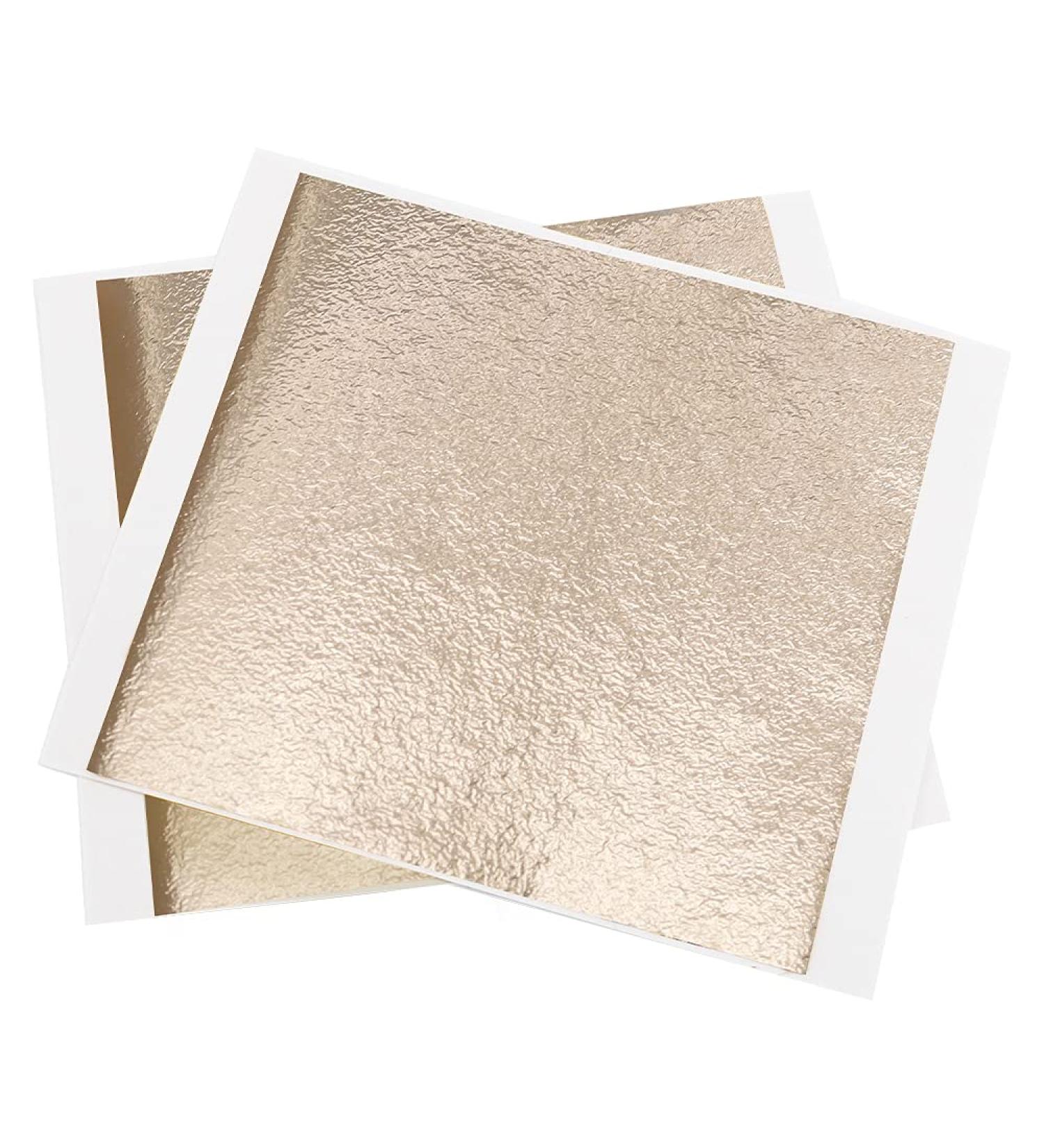 KINNO Imitation Gold Foil Sheets - 100 Sheets for Arts, Crafts, and Gilding - 5.1x5.3 Inches - Buy Online on SooperMarket.com