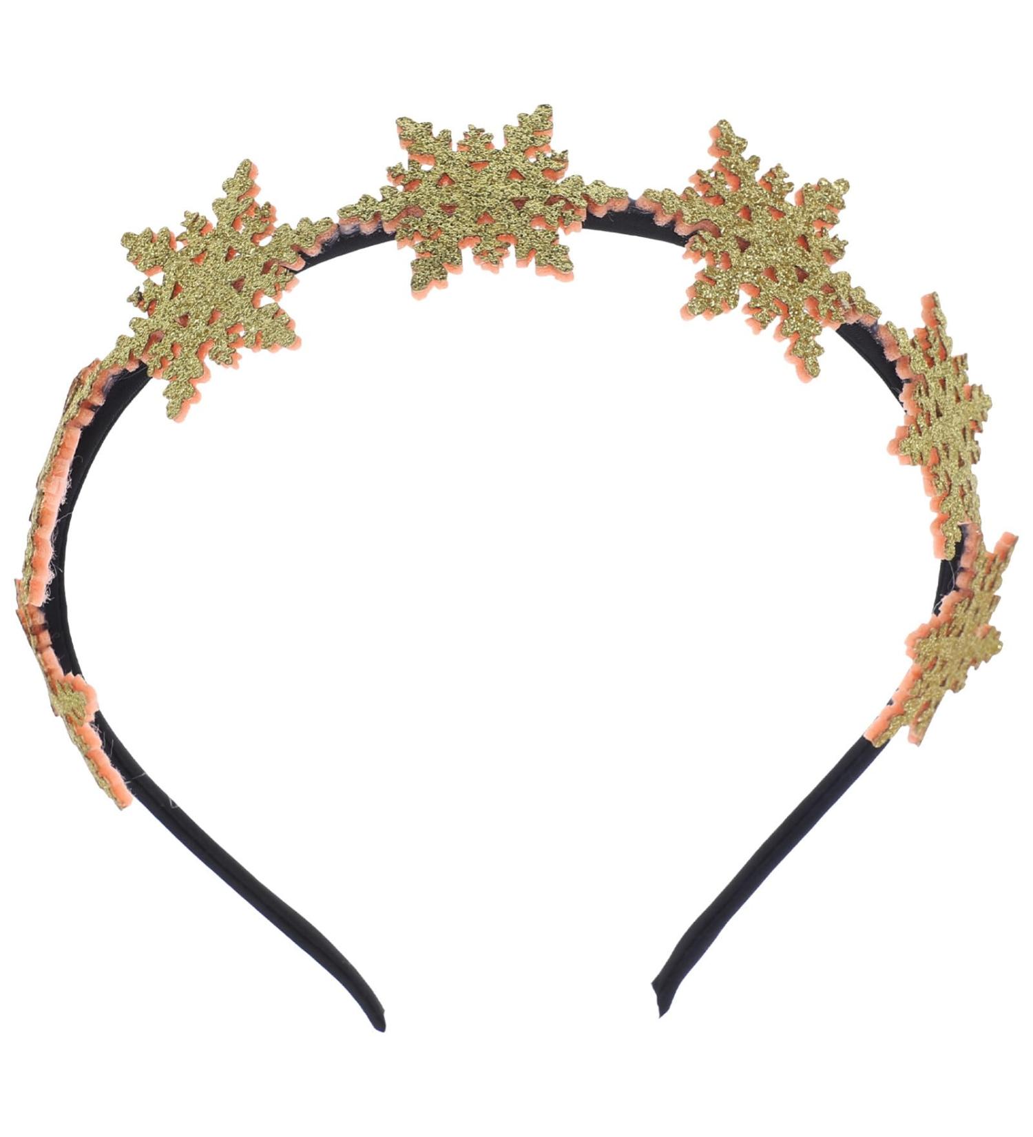 Uonlytech Snowflake Headband Christmas Headwear Glitter Hair Bands Gold Headpiece Xmas Headbands for Party Festival - Buy Online on SooperMarket.com