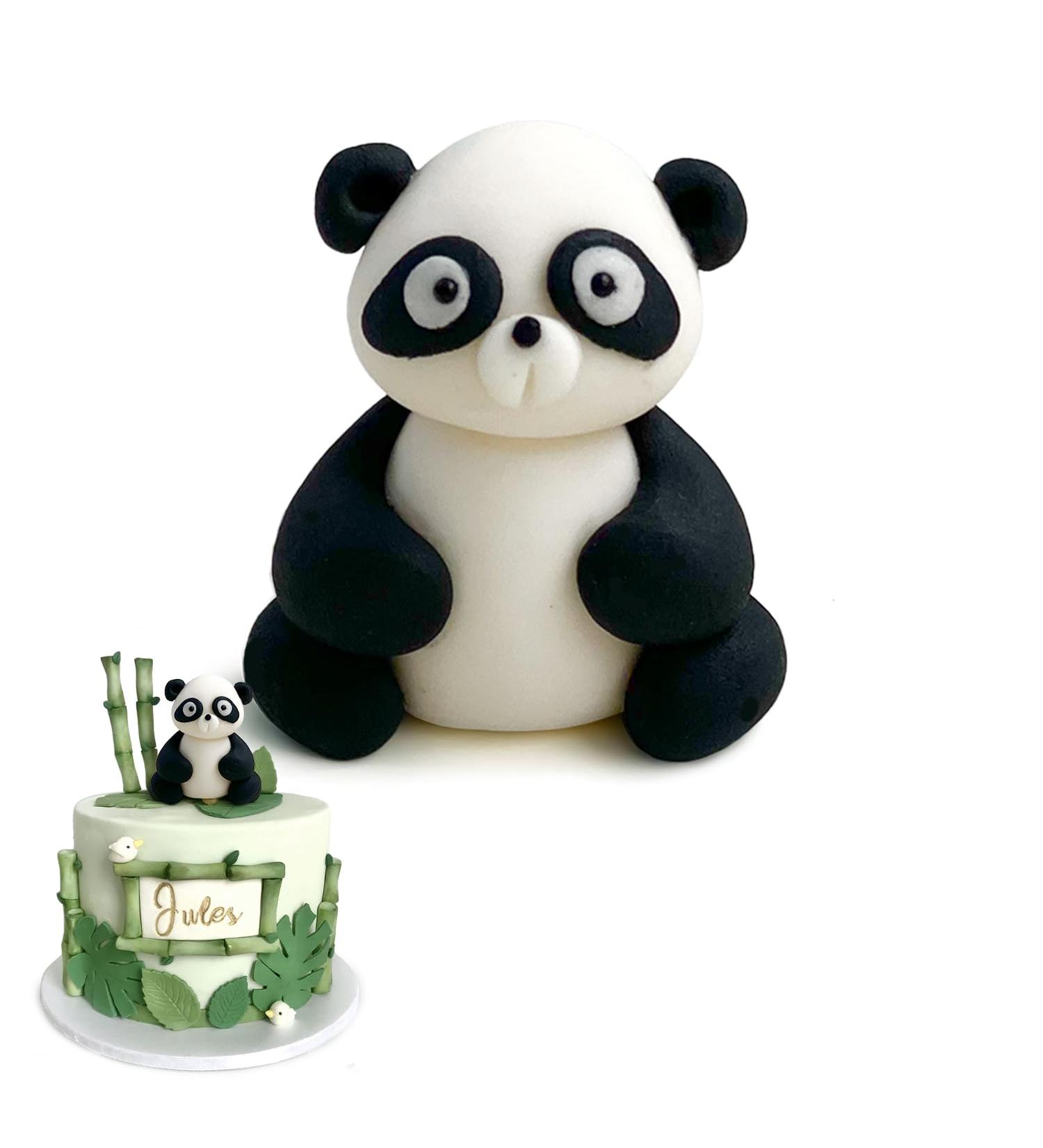 SugarArt Edible Panda Cake Topper - Handmade Animal Cake Decorations - Perfect on Fondant Butter Cream & Icing Sugar Cakes - Made of Sugar - Contains Food Colors (1 Pc Panda) - Buy Online on SooperMarket.com