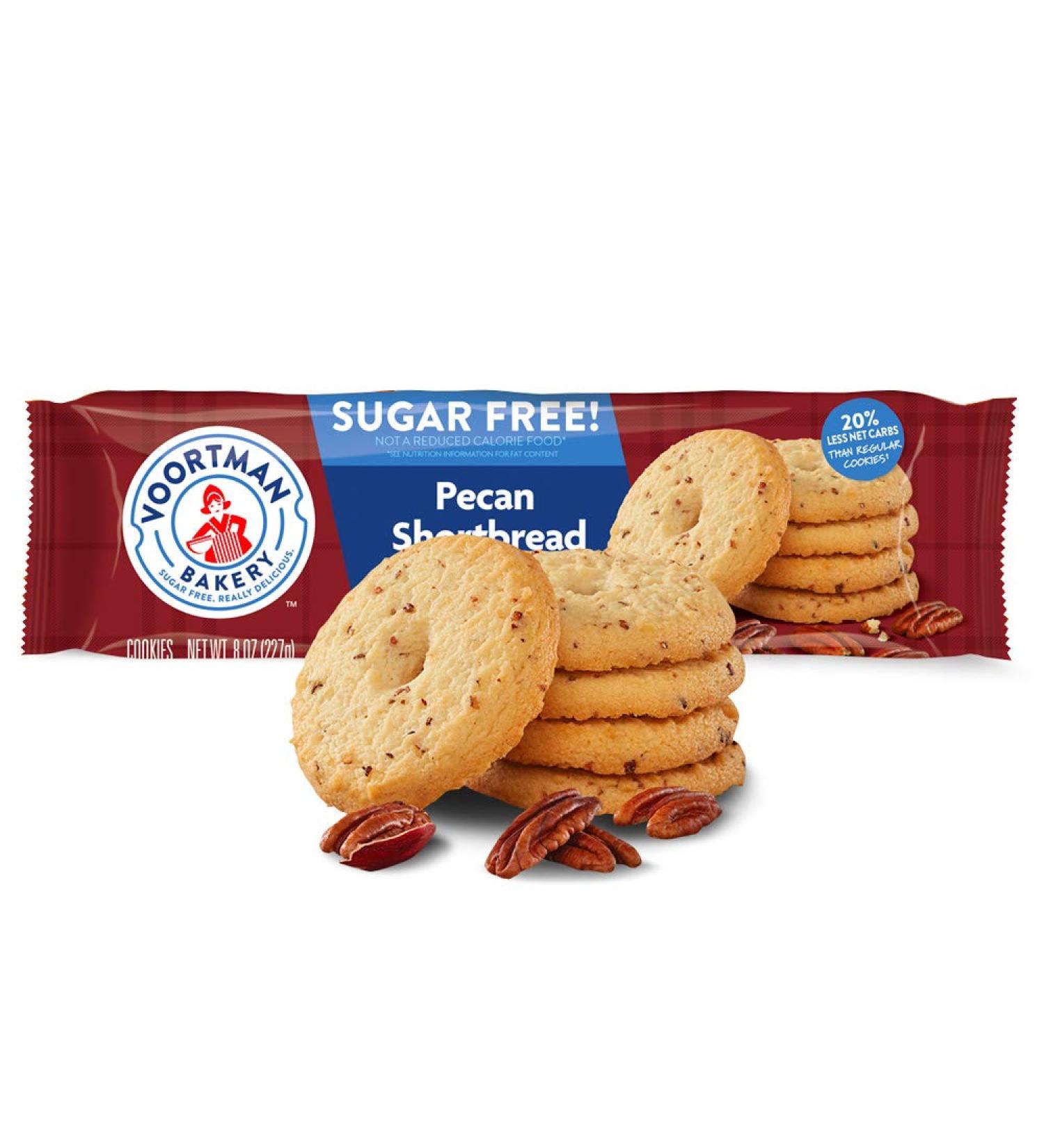 Voortman Bakery Sugar Free Pecan Shortbread Cookies 8 oz (Pack of 4) - Real Pecans, No Artificial Colors, 20% Less Net Carbs - Buy Online on SooperMarket.com