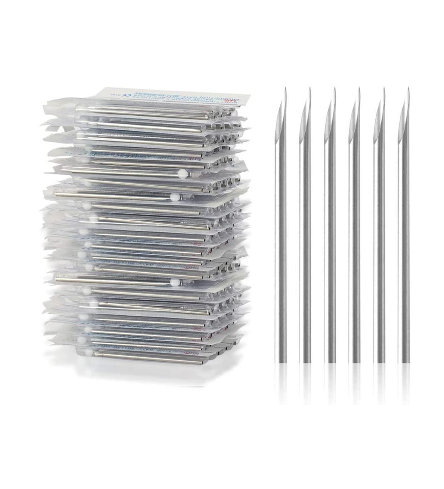 ATOMUS 10pcs Stainless Steel 16G Piercing Needles - Sterile Disposable for Ear, Nose, Navel, Nipple, Lip - Buy Online on SooperMarket.com