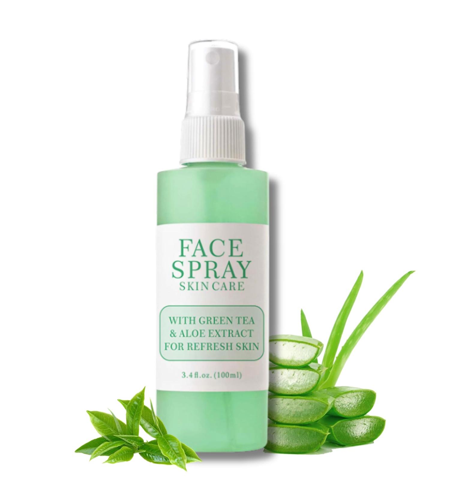 Aloe Vera Hydrating Face Mist Facial Spray with Aloe & Green Tea Makeup Setting Spray for Face Aloe Vera Face Toner for Dry Skin Soothing Face Spray Nourishing Dry Skin & Relieve Acne 100ml - Buy Online on SooperMarket.com