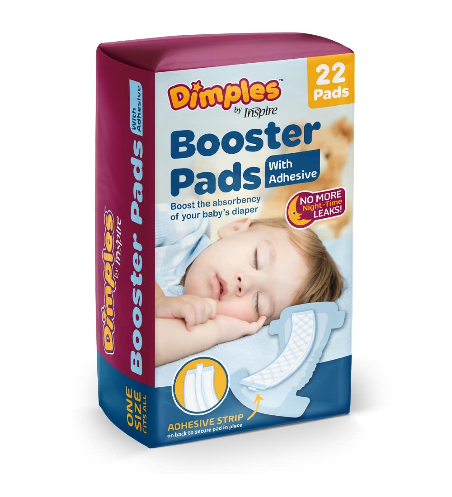 Dimples Booster Pads  Baby Diaper Doubler with Adhesive - Boosts Diaper Absorbency - No More leaks (with Adhesive for Secure Fit)  (22 Count) - Buy Online on SooperMarket.com
