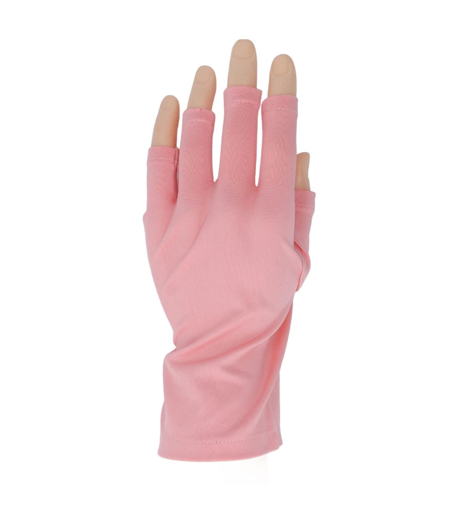 Nail UV Gloves Hand Protection UV Lamp Breathable Gloves for Manicures Protection Reusable Stretchy Professional Nail Lamp Fingerless UV Gloves Pink Gel Manicure Gloves - Buy Online on SooperMarket.com