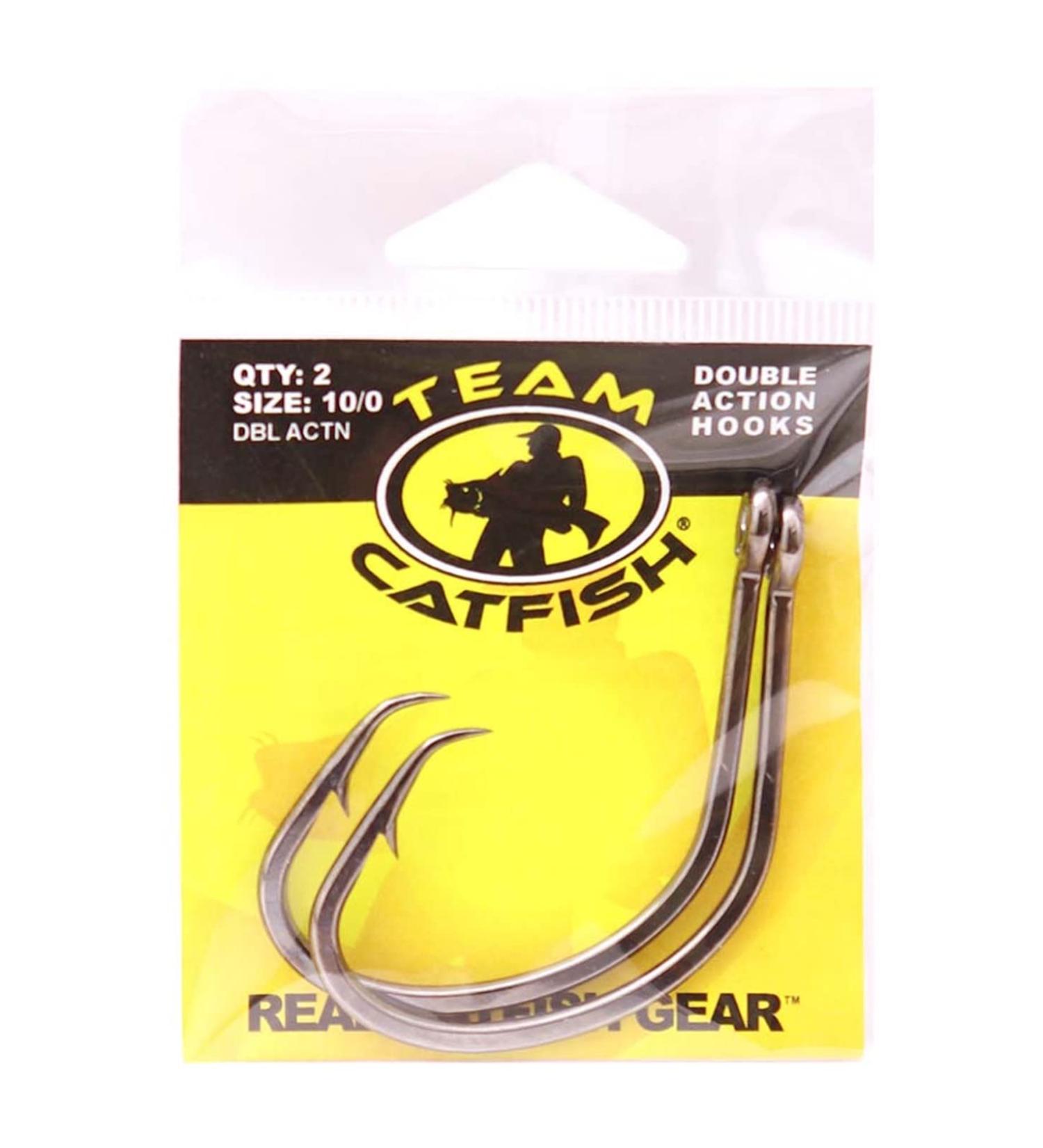 Team Catfish Double Action Circle Hooks 10/0 - Wide Gap, Needle Sharp Point - Black - Buy Online on SooperMarket.com