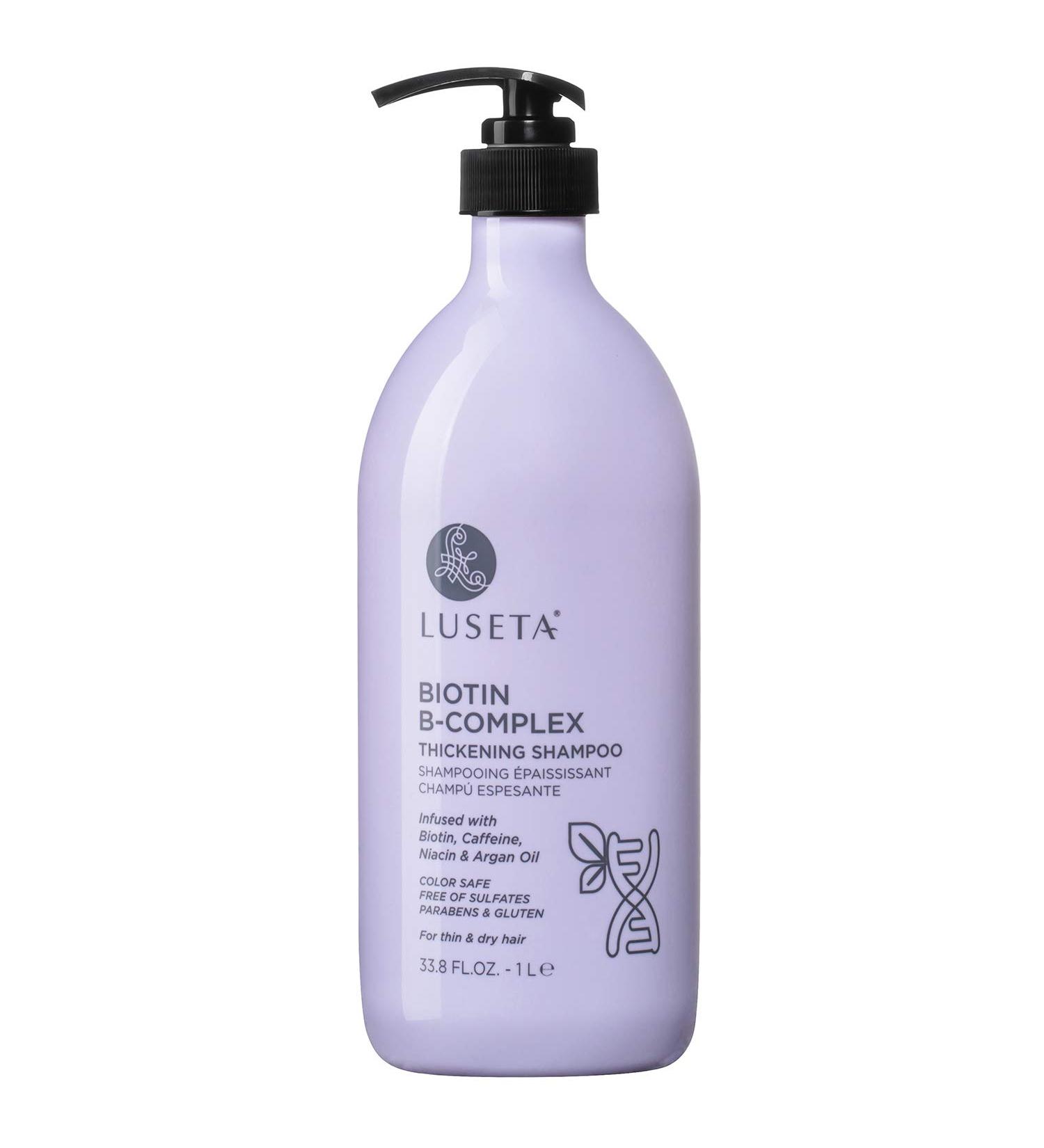 Luseta Biotin B-Complex Thickening Shampoo | Hair Growth Treatment with Caffeine & Argan Oil | For All Hair Types | 33.8oz - Buy Online on SooperMarket.com