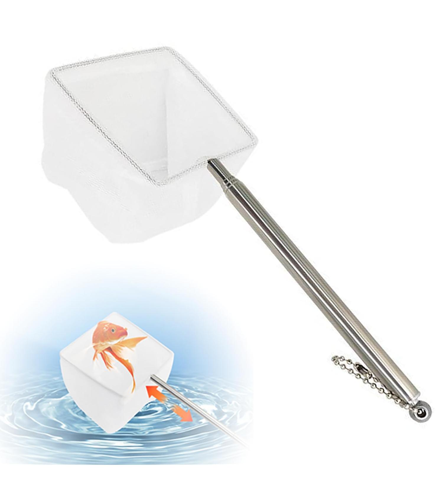 SUAOEO Aquarium Telescopic Shrimp Net Long Handle Fishing Net Shrimp Catch Nets White - Buy Online on SooperMarket.com