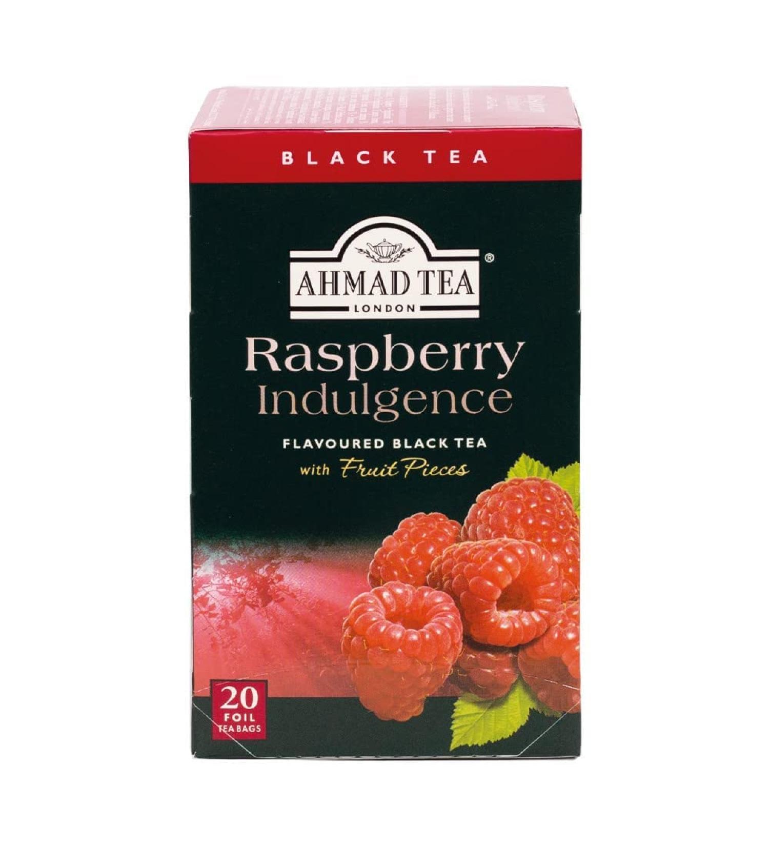 Ahmad Tea Raspberry Indulgence Fruit Black Tea | Black Tea - 20 Teabag Sachets Raspberry Indulgence 20 Count (Pack of 1)