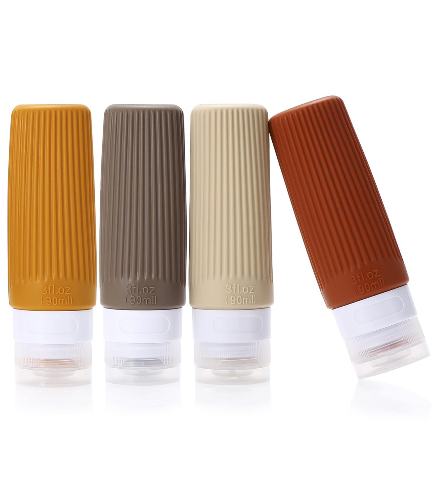 Buy Lufevrm 4-Piece 90ml Travel Bottles Set - BPA-Free Silicone Leakproof & Replaceable - Ideal for International Travel - Buy Online on SooperMarket.com