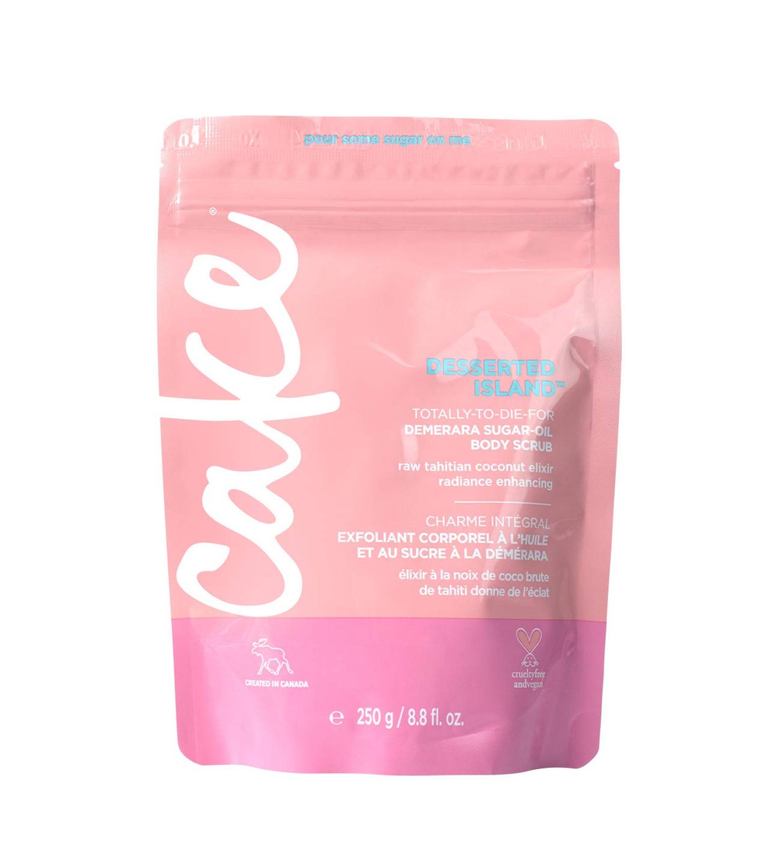 Desserted Island Vegan Body Sugar Scrub with Shea Butter, Demerara Sugar & Coconut Oil - Gentle Exfoliating Hand, Leg, Foot & Body Scrub - Moisturizing Shower Wash for Women - 8.8 Fl Oz - Buy Online on SooperMarket.com
