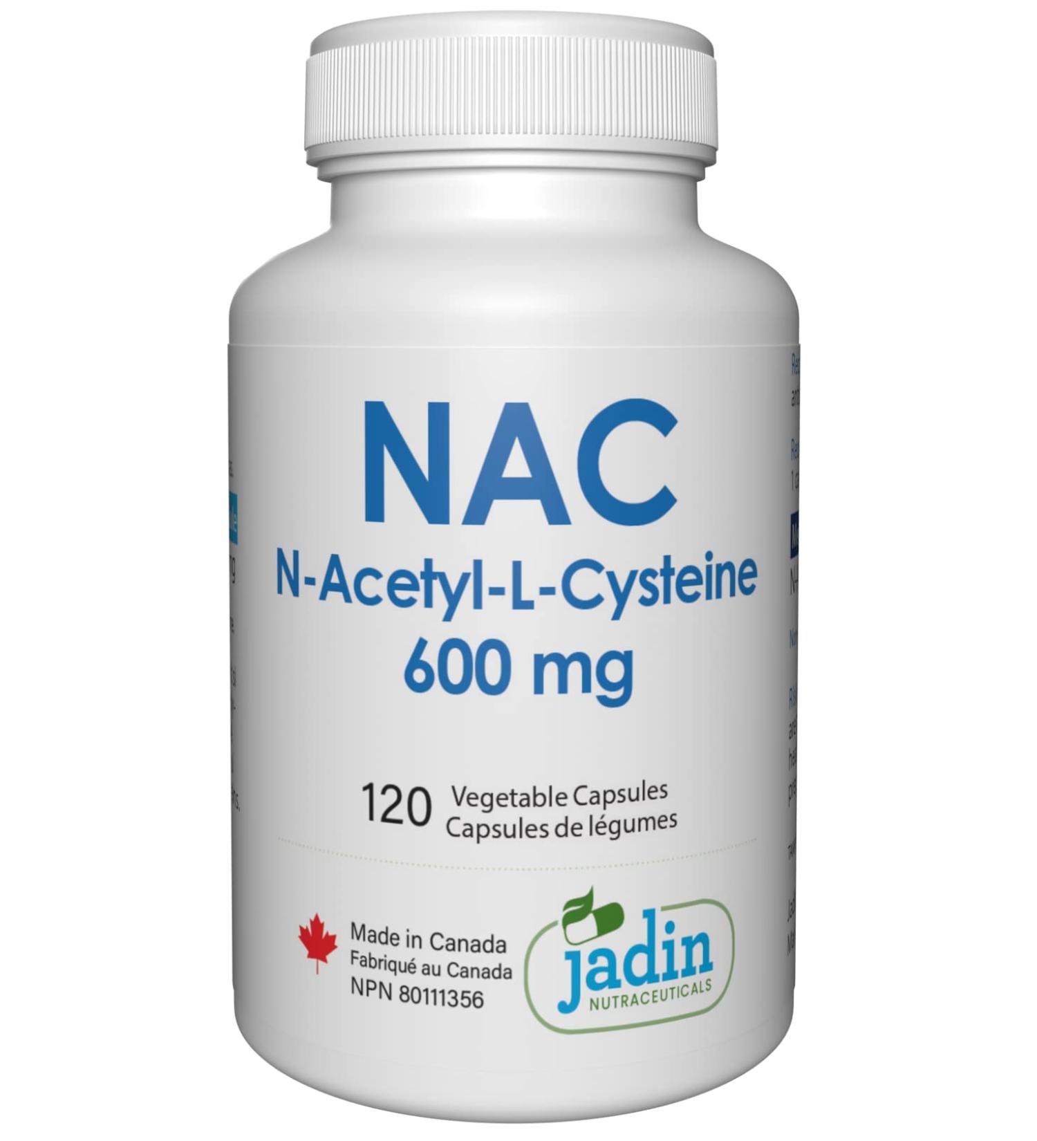 NAC (N-Acetyl-L-Cysteine) 600 mg 120 Vegetable Capsules - Buy Online on SooperMarket.com