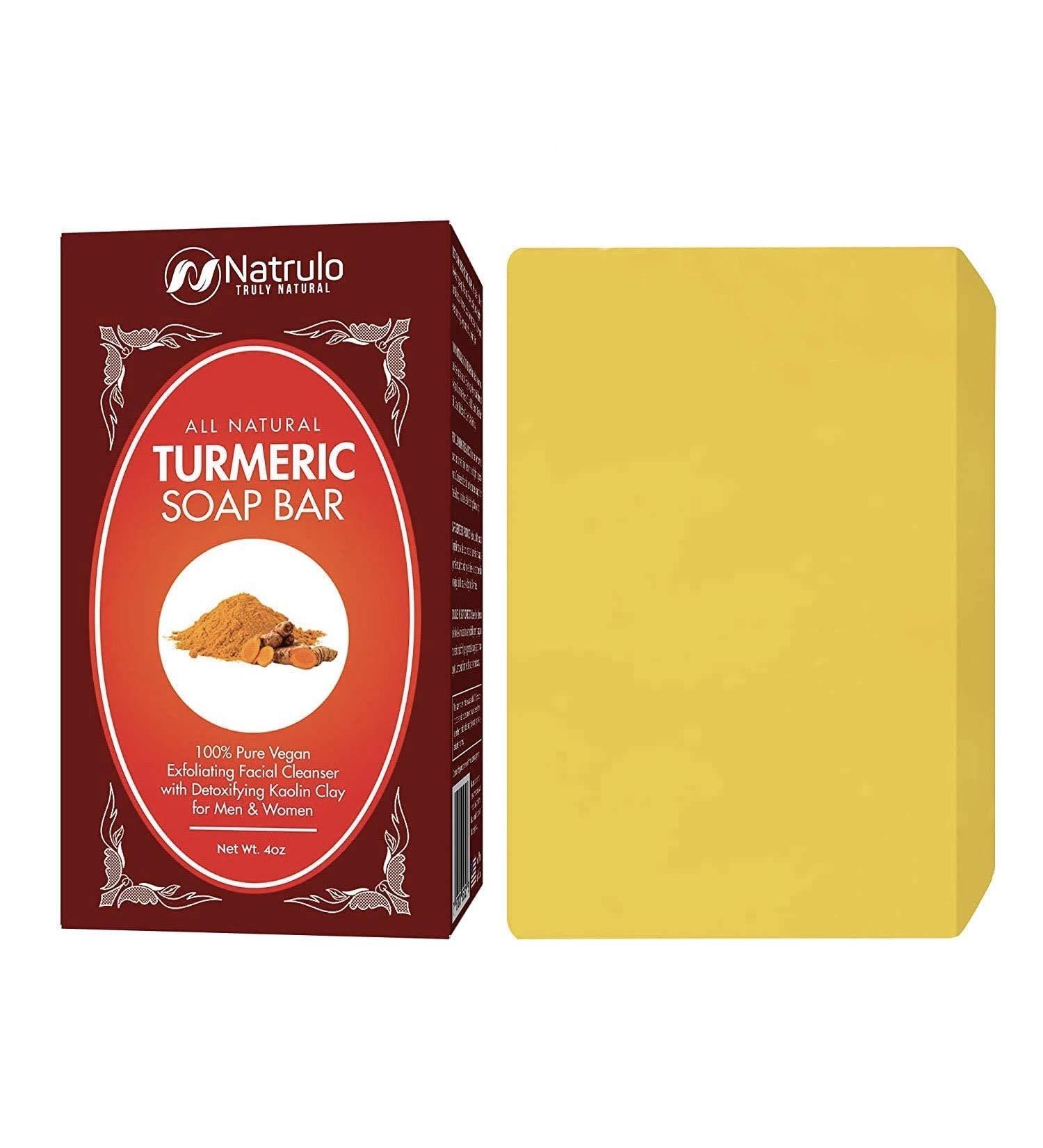 Turmeric Soap Bar 4oz - Natural Face & Body Wash for Dark Spots - Vegan Exfoliating Cleanser with Kaolin Clay - Turmeric Healing Skincare - Buy Online on SooperMarket.com