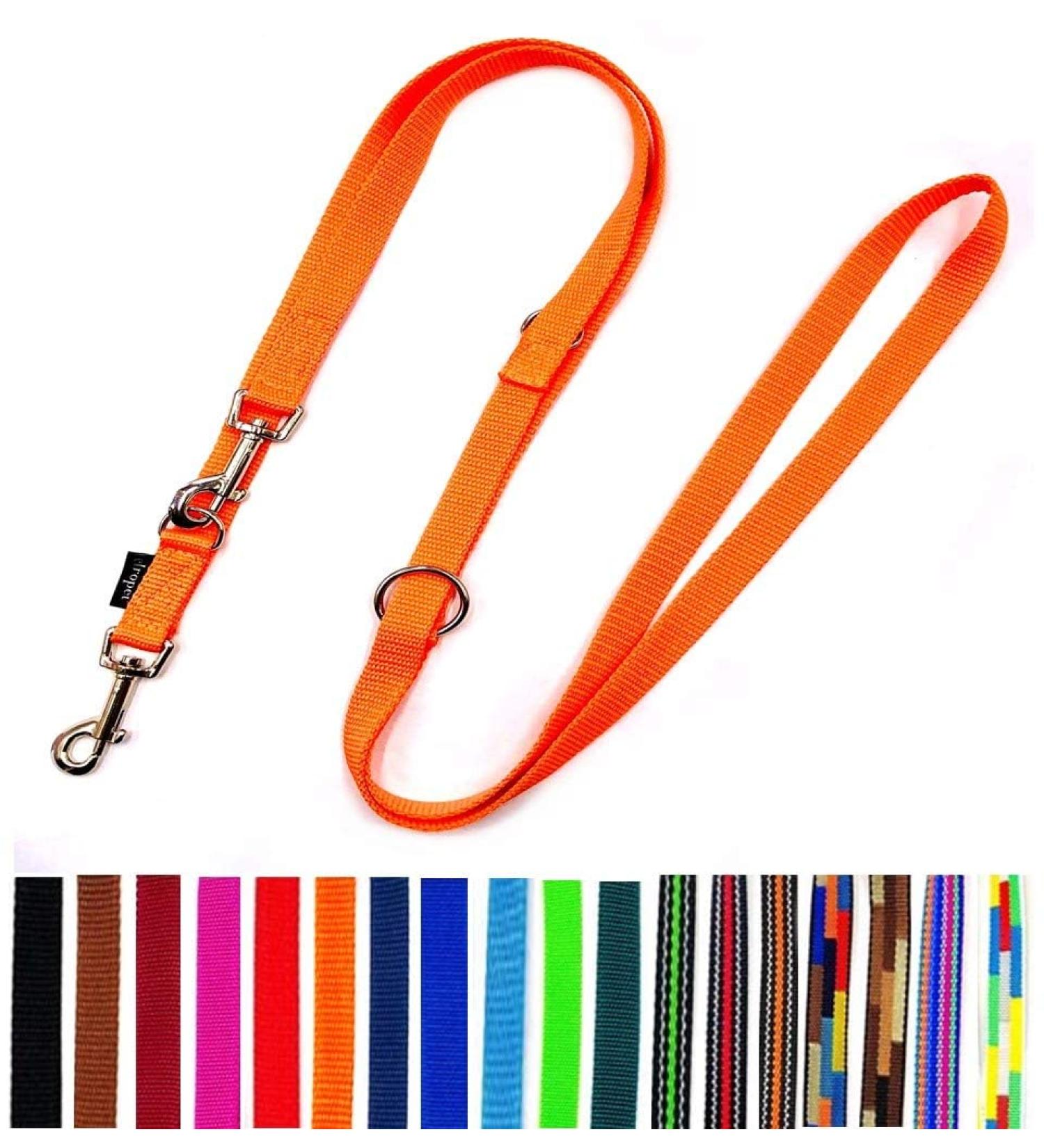 Adjustable Double Dog Leash for Large Dogs - 5m Orange (20mm) | Durable & Versatile - Buy Online on SooperMarket.com
