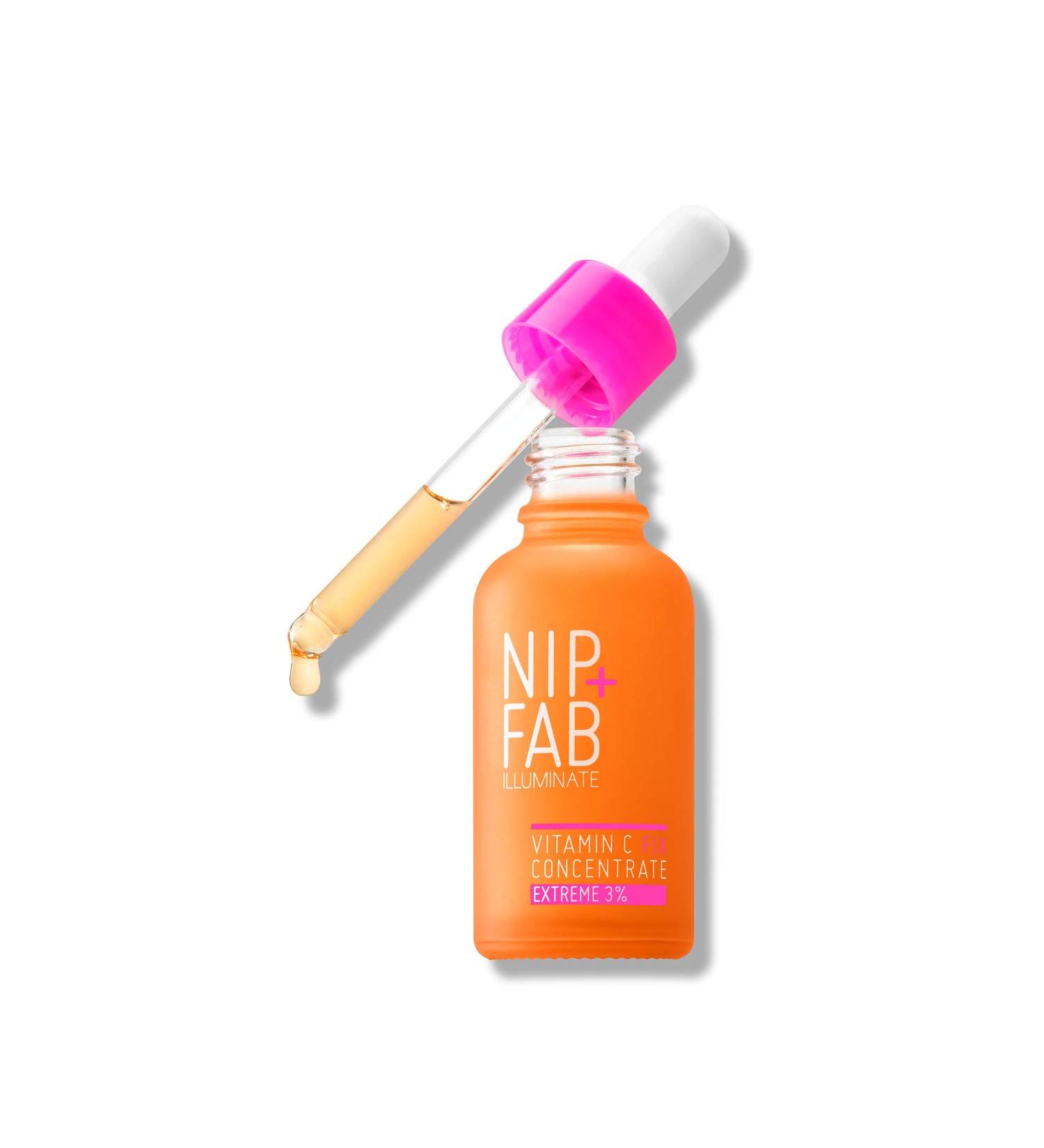 Nip + Fab Vitamin C Fix Booster Face Drops Moisturizing Hydrating Antioxidant Face Brightener for Skin Brightening and Toning with Acai Fruit Extract and Panthenol 30 ml - Buy Online on SooperMarket.com