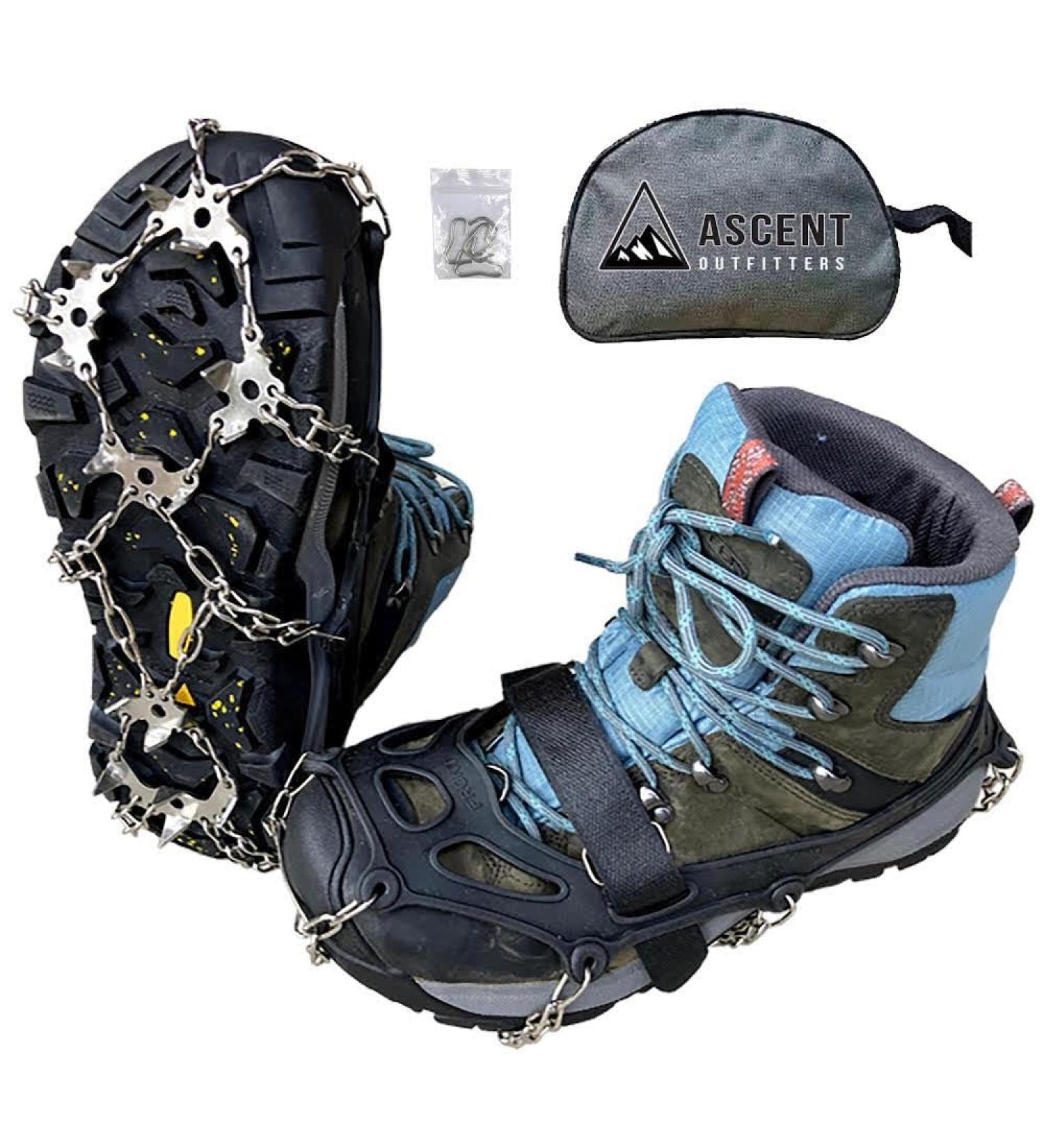 Medium Micro Spikes Crampons Traction Cleats for Boots and Shoes - Prevent Slips and Falls on Ice and Snow | Ideal for Walking, Hiking, and Fishing - Buy Online on SooperMarket.com
