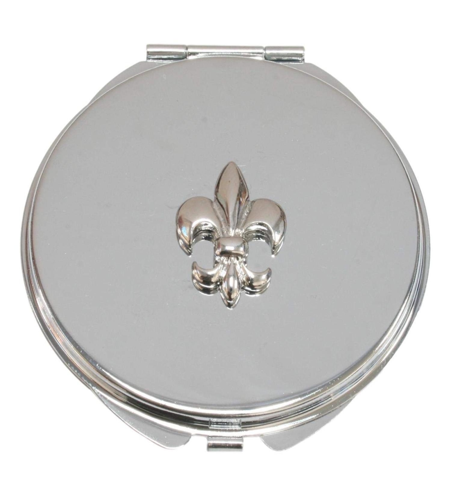 Fleur-De-Lis Compact Mirror Handbag Gift With Free Engraving 466 - Buy Online on SooperMarket.com
