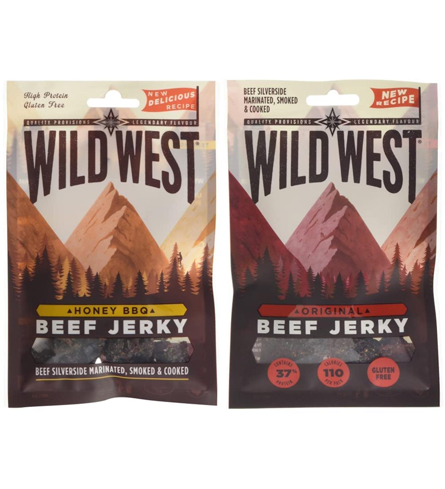 Wild West Honey BBQ Beef Jerky 35 g Pack of 12 & Original Beef Jerky 35 g Pack of 12 - Buy Online on SooperMarket.com