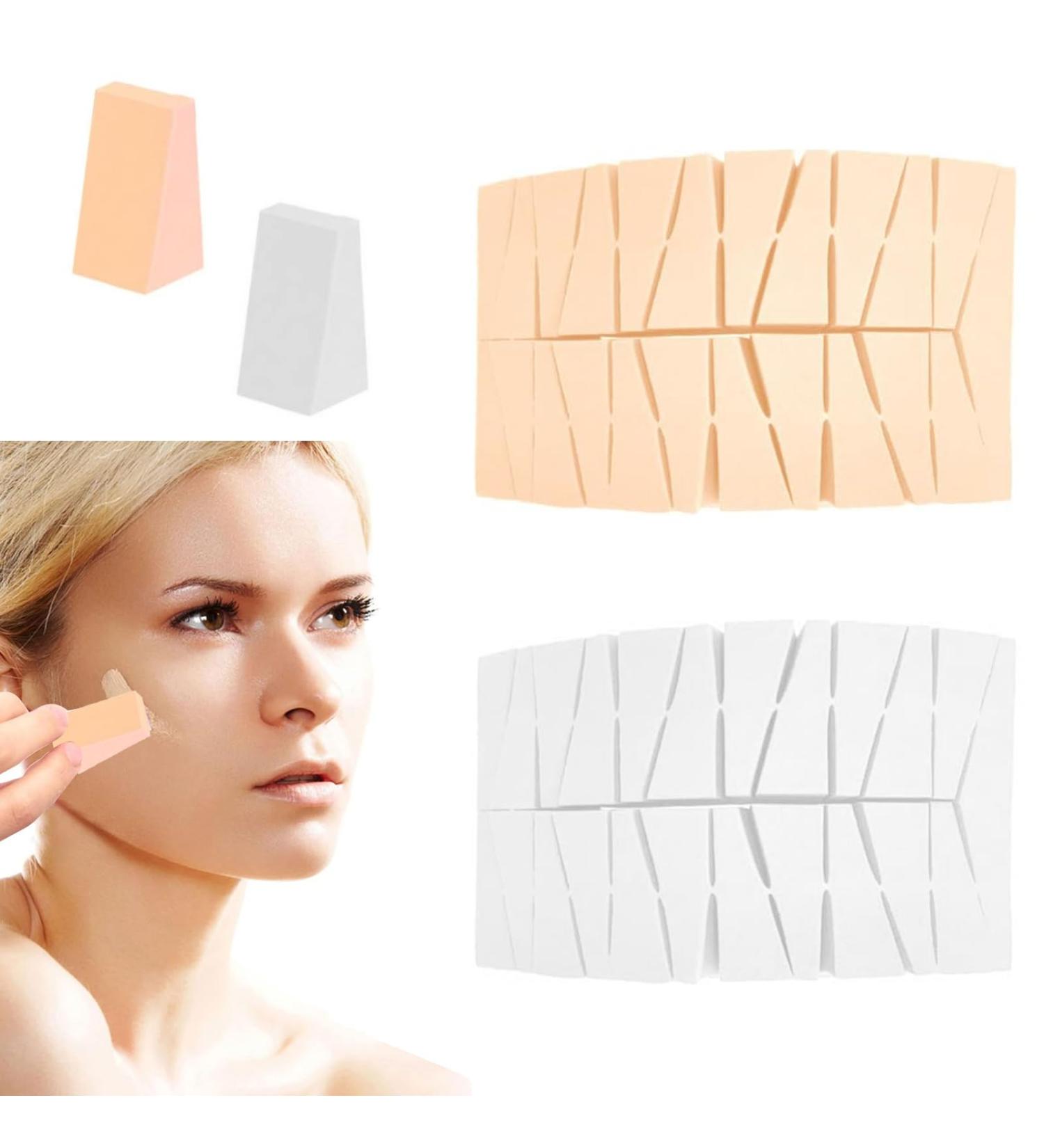 DHWEKU 48 Pieces Make Up Sponge Set Latex-Free Cosmetic Sponges Small Beauty Blender Makeup Sponge for Liquid Foundation Powder Sun Protection and Cream (24 White + 24 Skin Colours) - Buy Online on SooperMarket.com