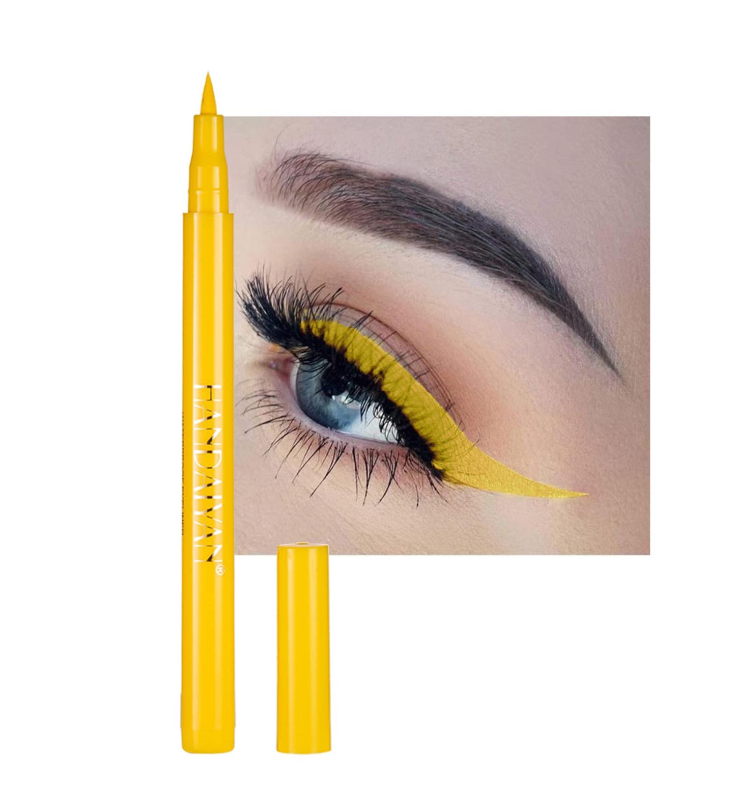 DekRion Liquid Eyeliner - Long-lasting Yellow Colored Eyeliner | Waterproof, High-pigmented Formula for Eye Makeup - 1PC Yellow 03 - Buy Online on SooperMarket.com