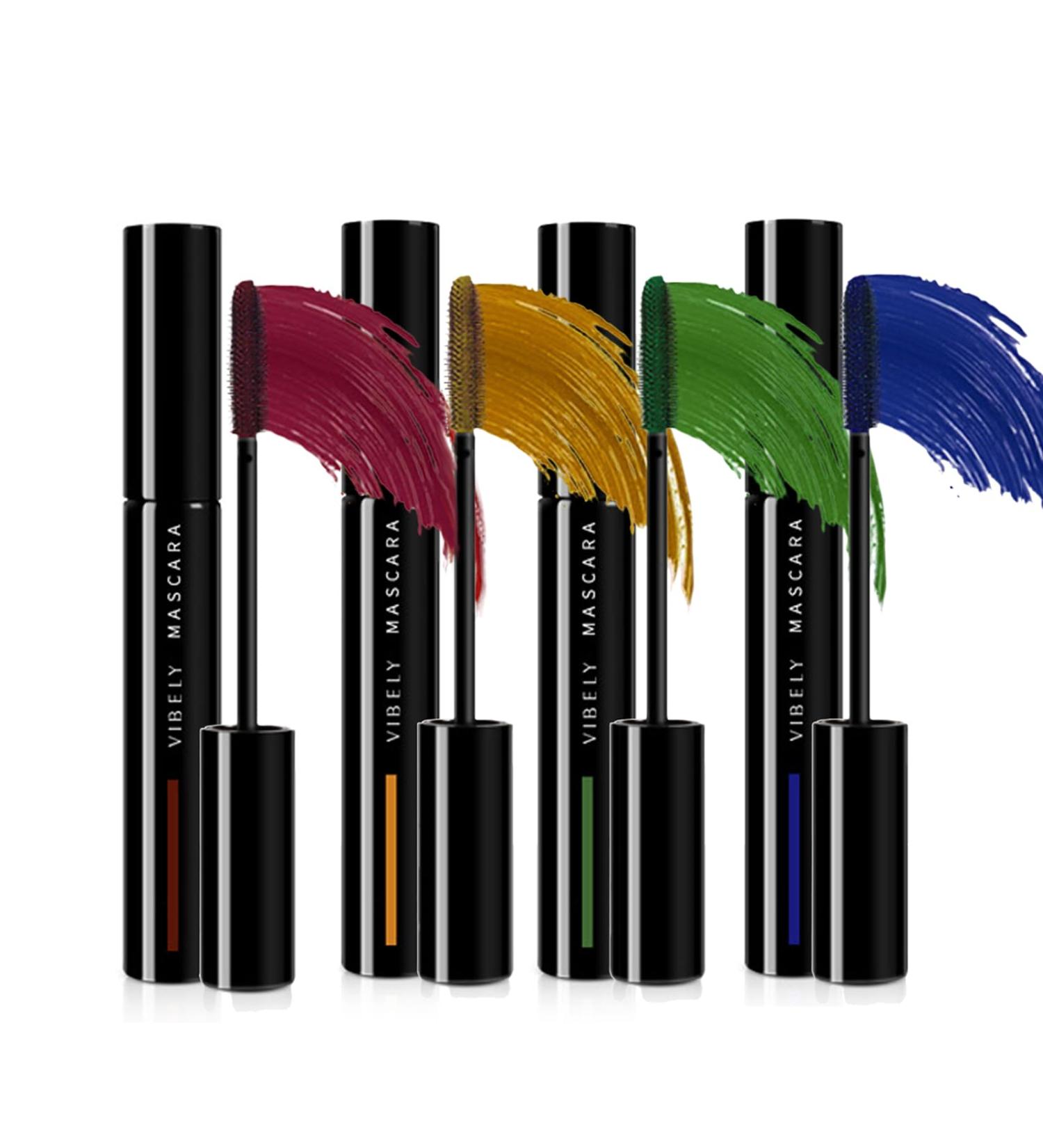 Joyeee Coloured Mascara Waterproof Brown Mascara Voluminous 4pcs 4D Silk Fiber False Lash Effect Tubing Mascara Eyelash Comb Volume Length Long Lasting Smudge Proof Lashes Make Up for Women Girl #043 - Buy Online on SooperMarket.com