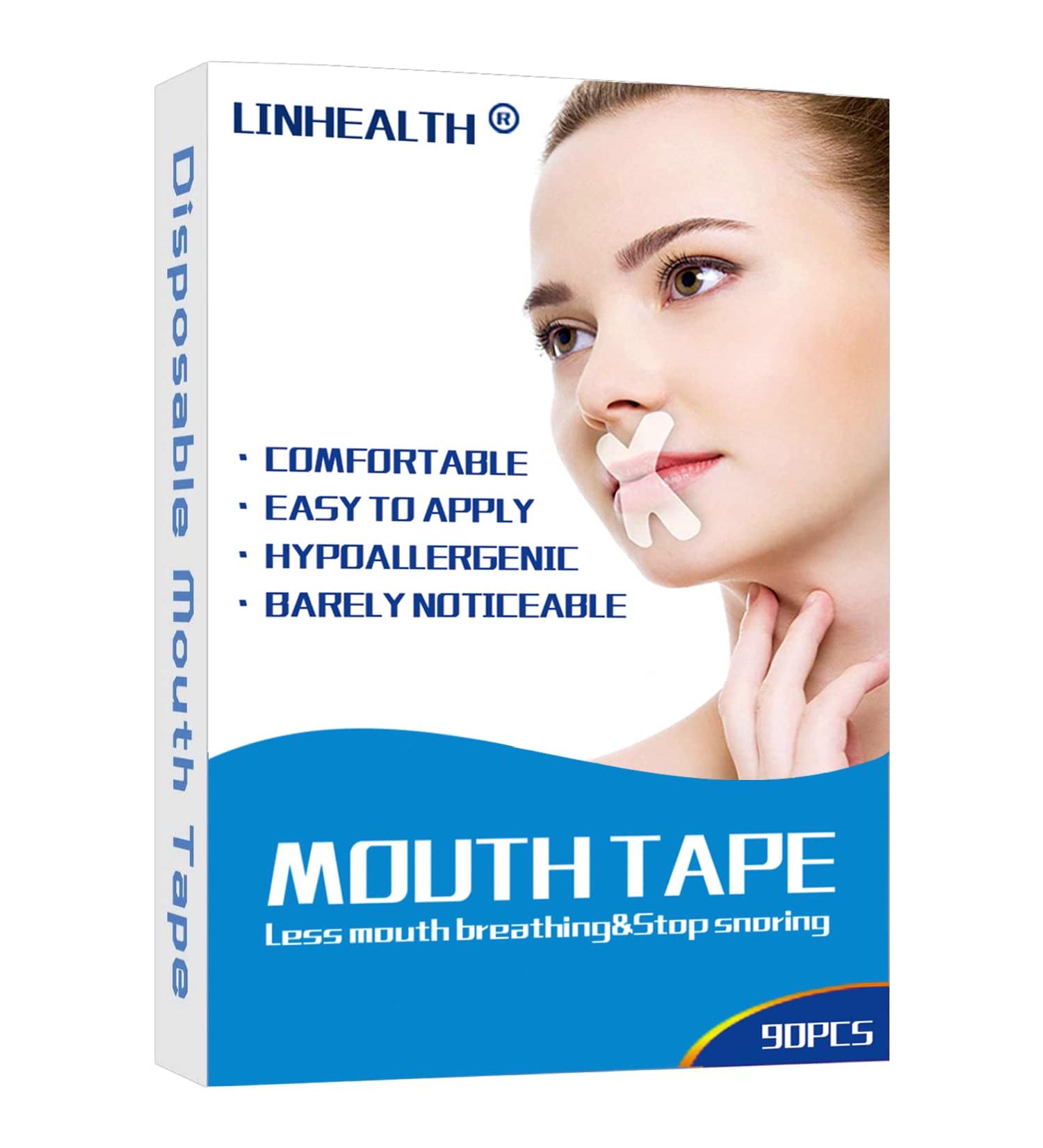 Linhealth Mouth Tape for Sleeping - 90 Count | Gentle Sleep Strips for Sleep Apnea | Anti-Snoring Devices for Less Mouth Breathing - Snoring Reduction - Buy Online on SooperMarket.com