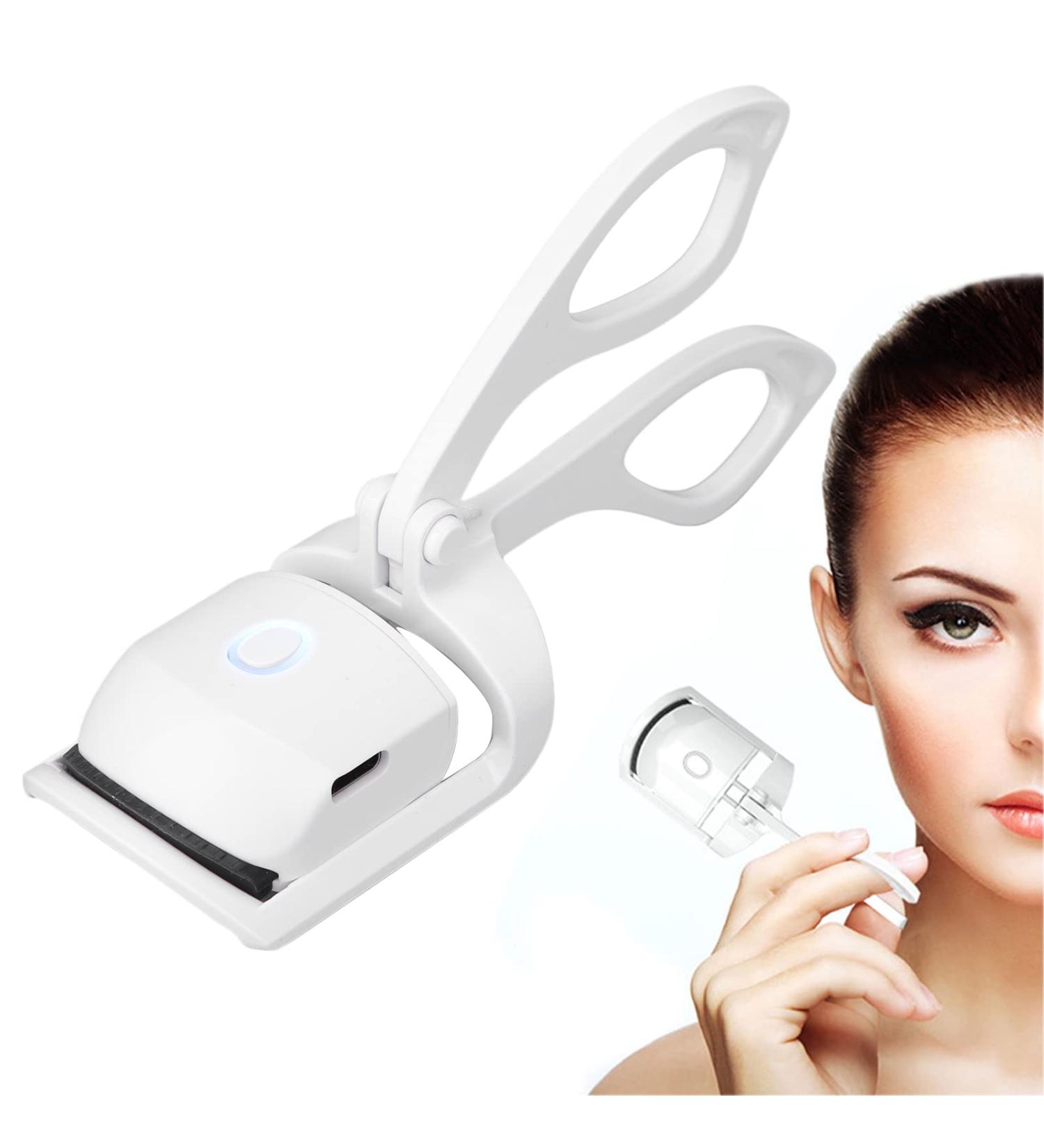Heated Eyelash Curler 24 Hours Long Lasting Rechargeable Electric Eyelash Curler Curved Design Small and Portable for Travel - Buy Online on SooperMarket.com