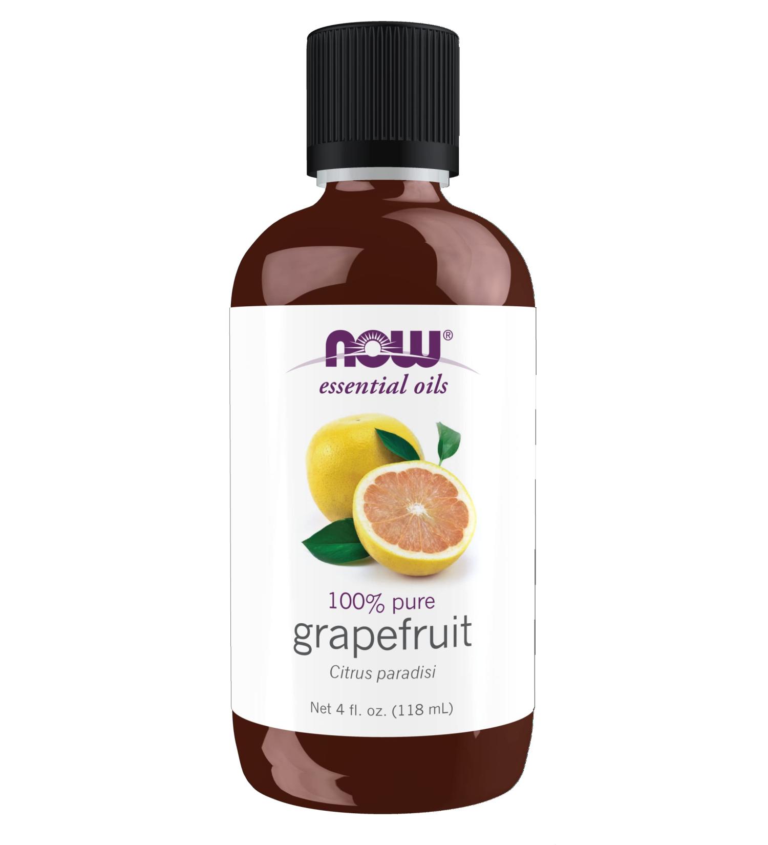 NOW Grapefruit Essential Oil 4oz - 100% Pure, Vegan, Cold Pressed Aromatherapy Scent with Child Resistant Cap - Buy Online on SooperMarket.com